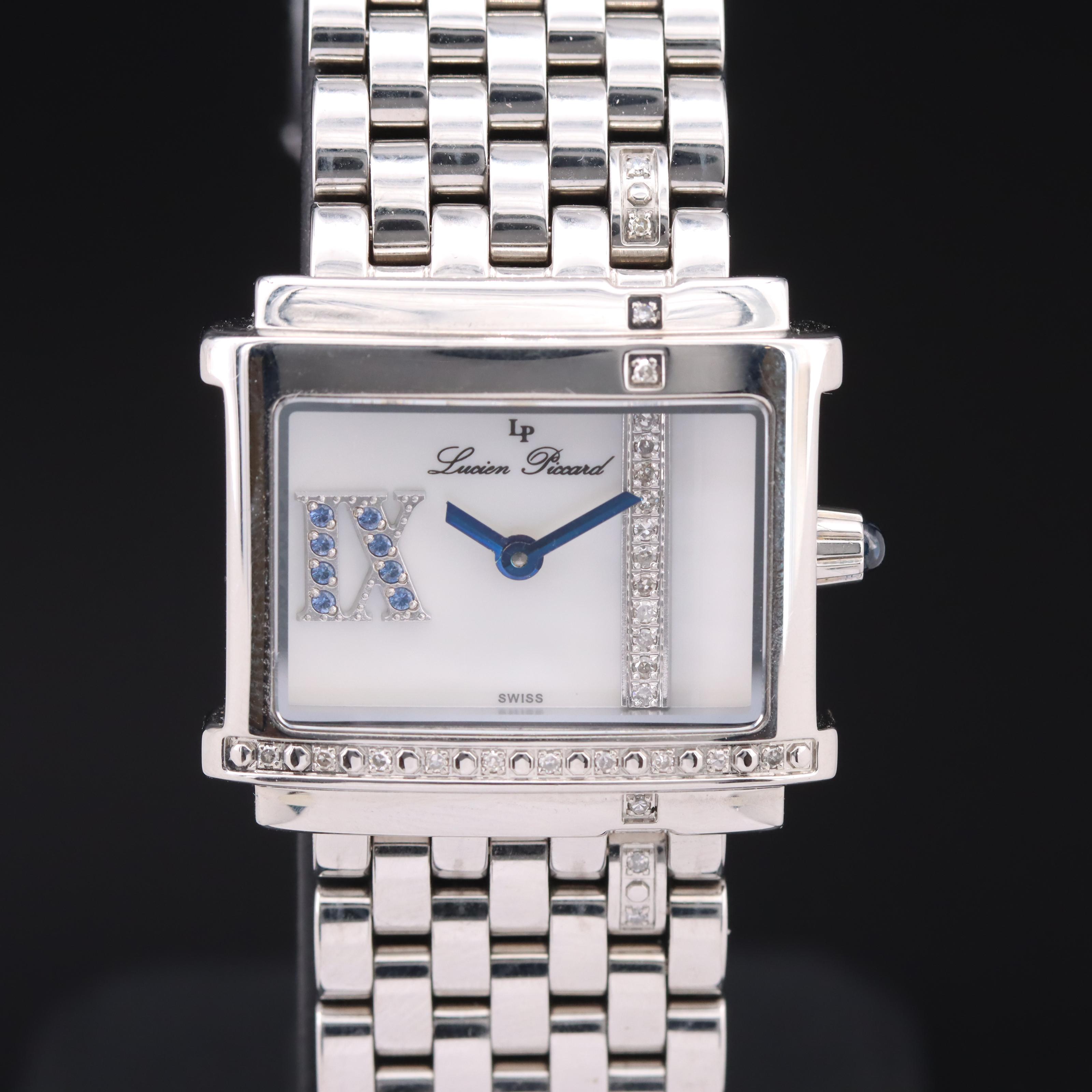 Lucien Piccard Diamond and Sapphire Quartz Watch
