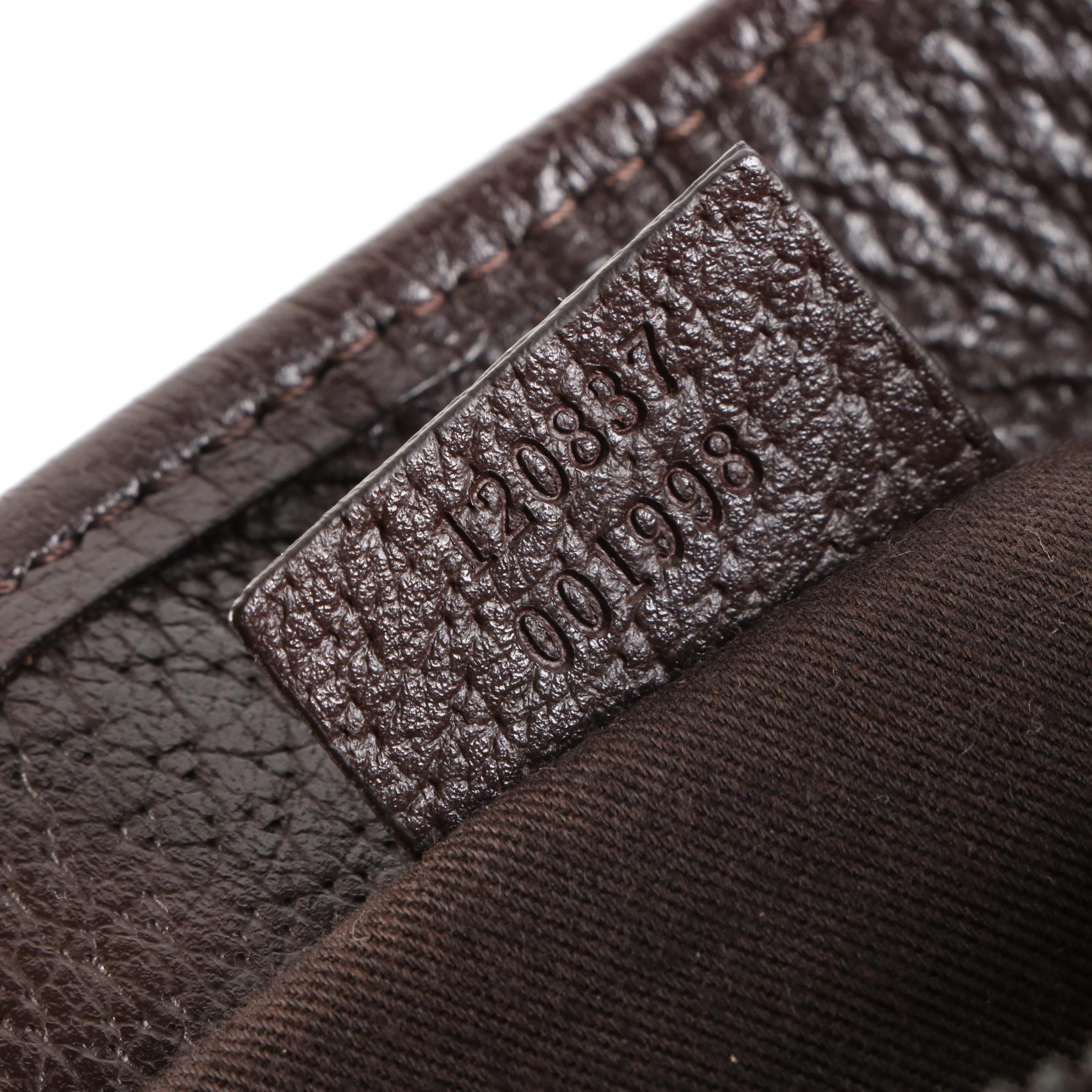 Gucci Shoulder Bag in GG Canvas and Cinghiale Leather