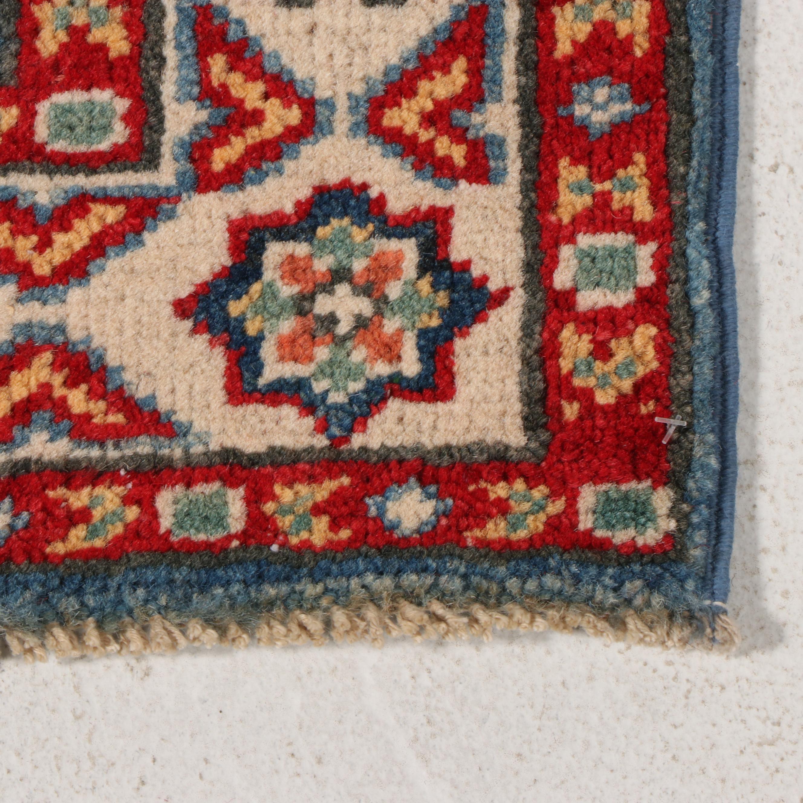 2'3 x 6' Hand-Knotted Pakistani Kazak-Style Carpet Runner