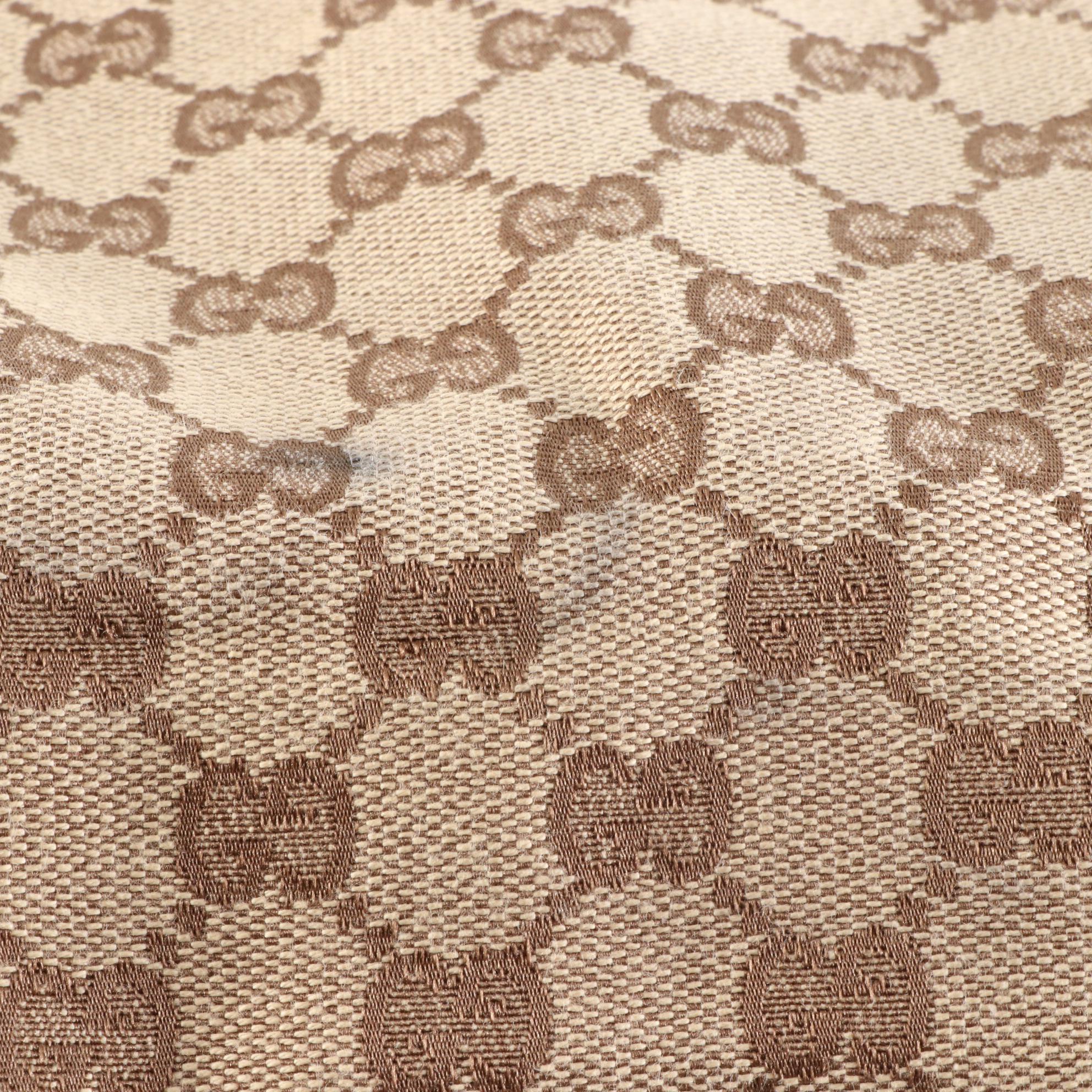 Gucci Shoulder Bag in GG Canvas and Cinghiale Leather