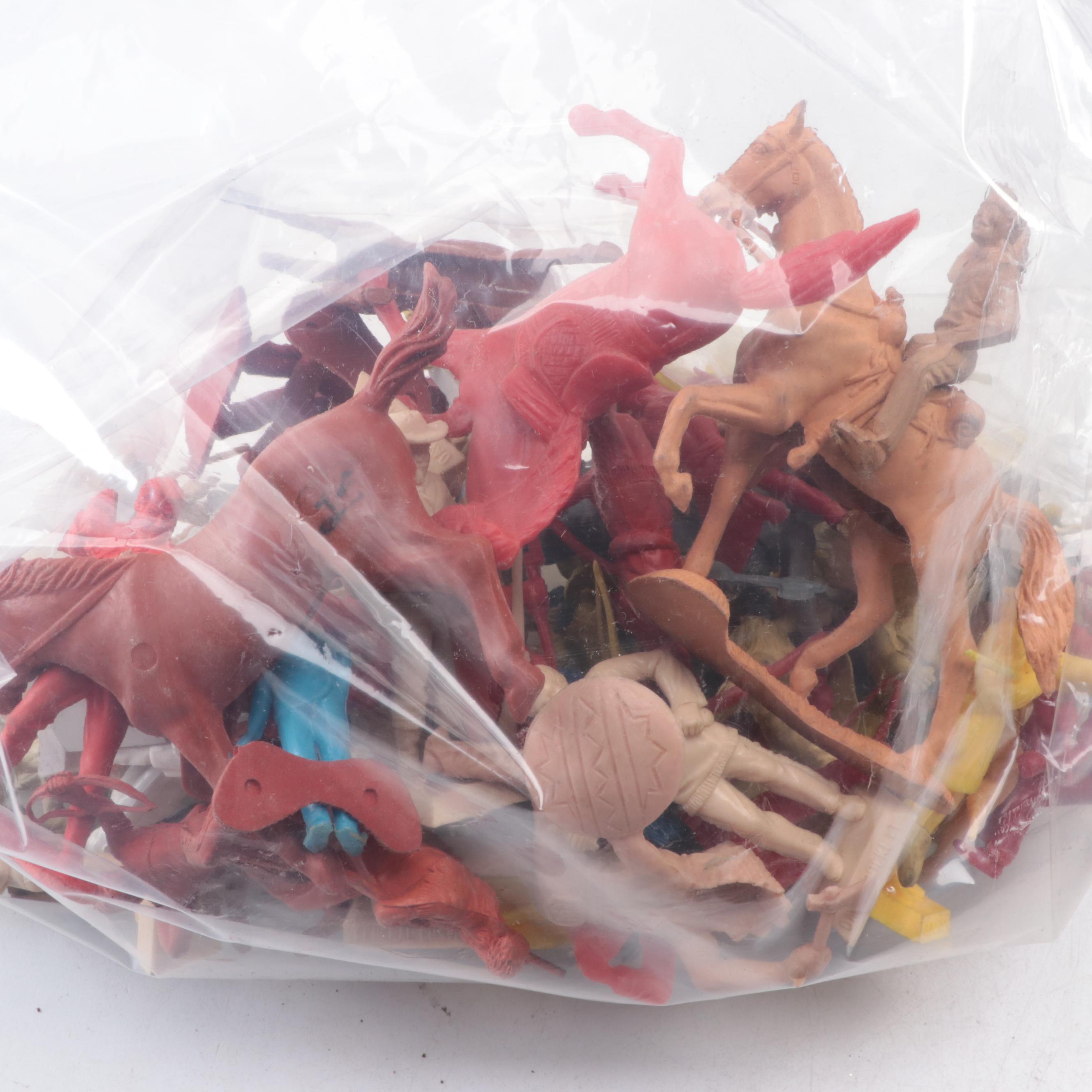 Louis Marx, Payton with Other Plastic Western Toys, Mid-20th Century