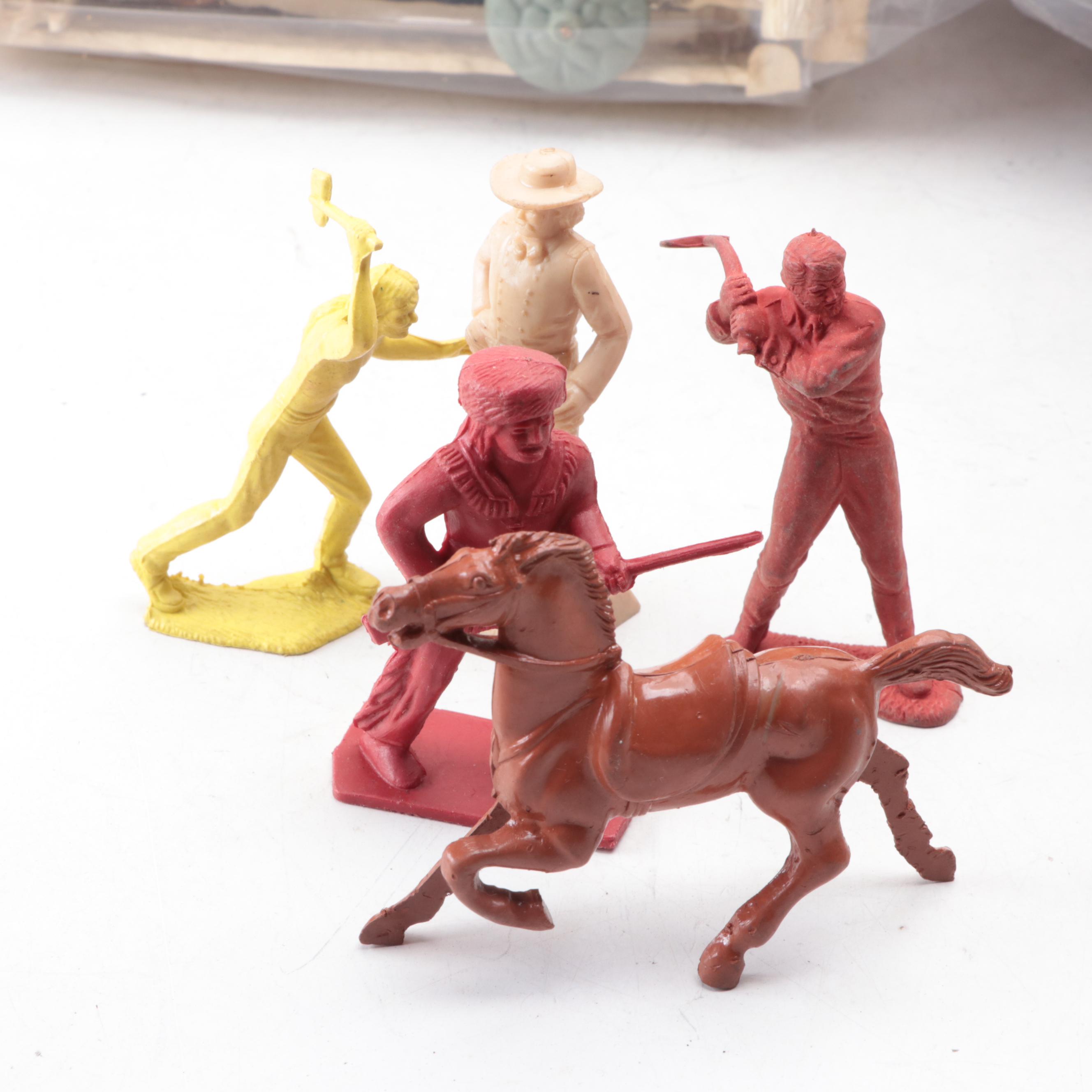 Louis Marx, Payton with Other Plastic Western Toys, Mid-20th Century