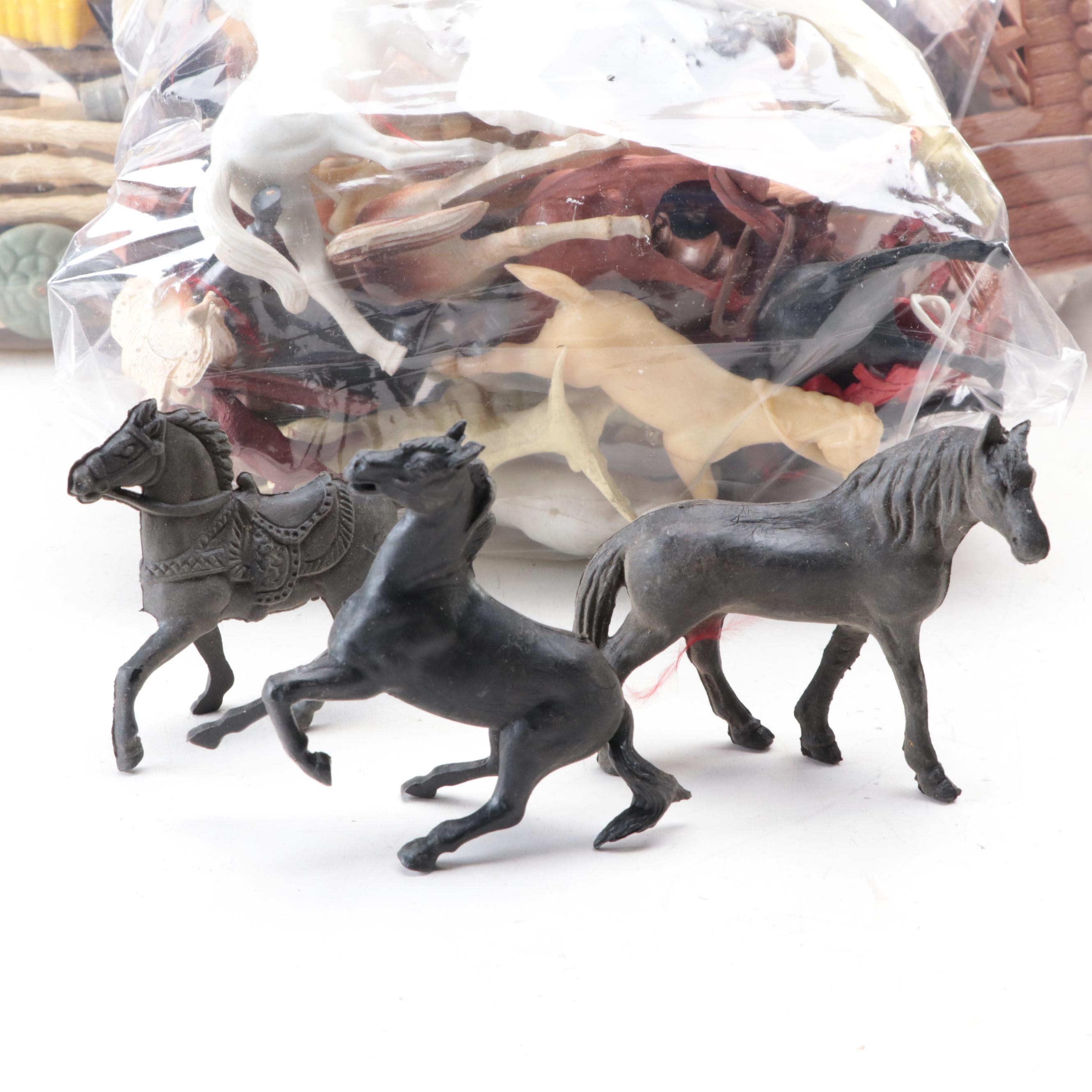 Louis Marx, Payton with Other Plastic Western Toys, Mid-20th Century