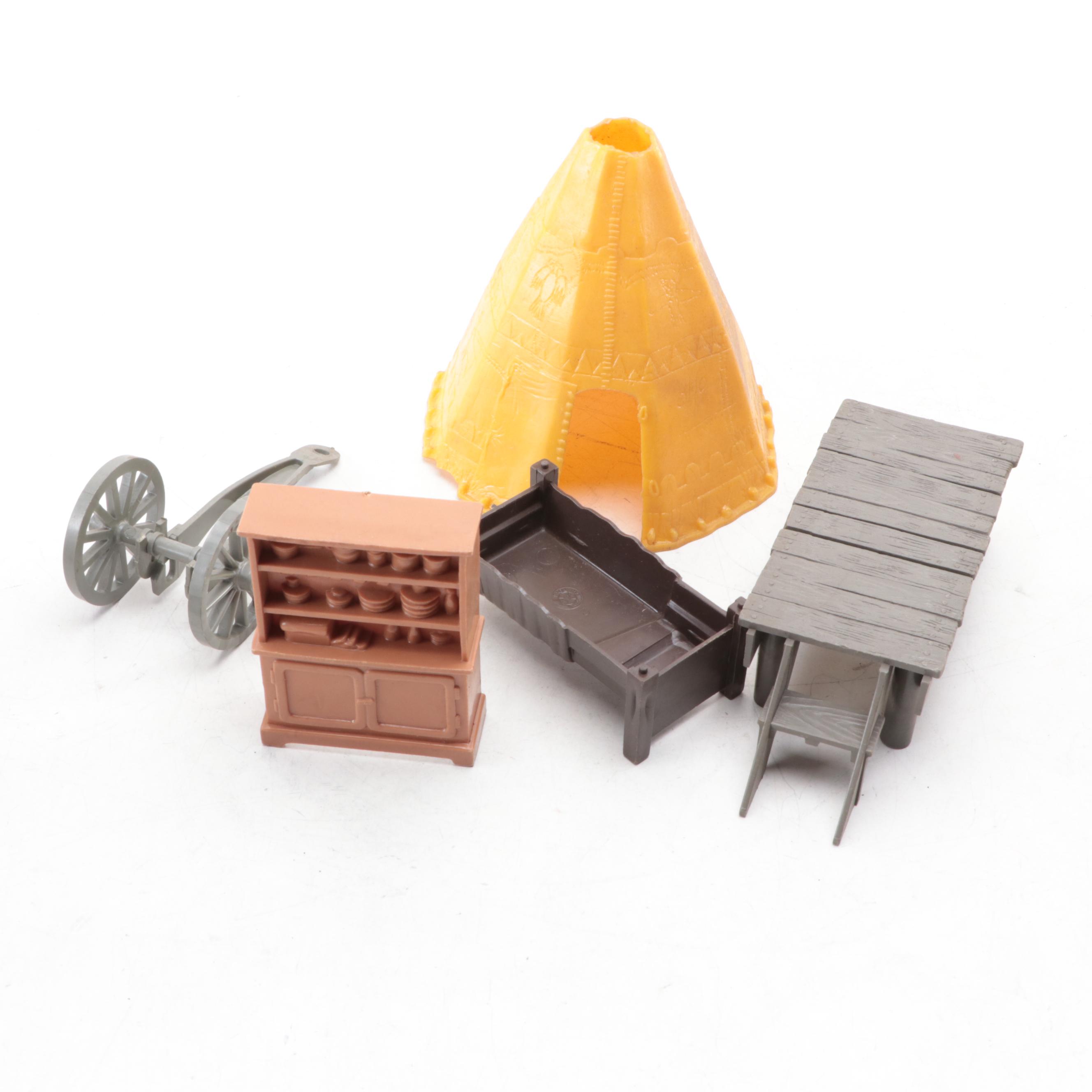 Louis Marx, Payton with Other Plastic Western Toys, Mid-20th Century