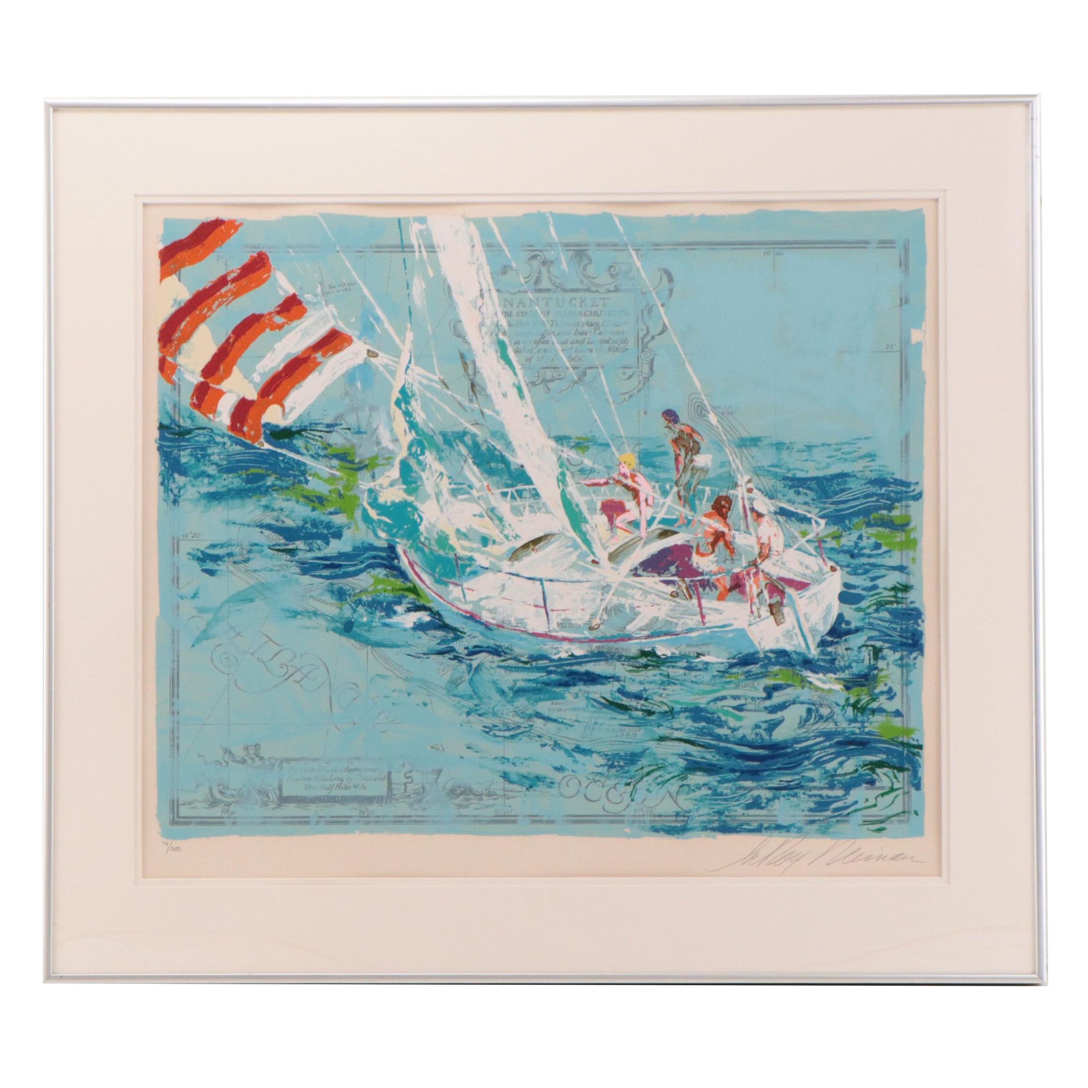 LeRoy Neiman Serigraph "Nantucket Sailing," 1980