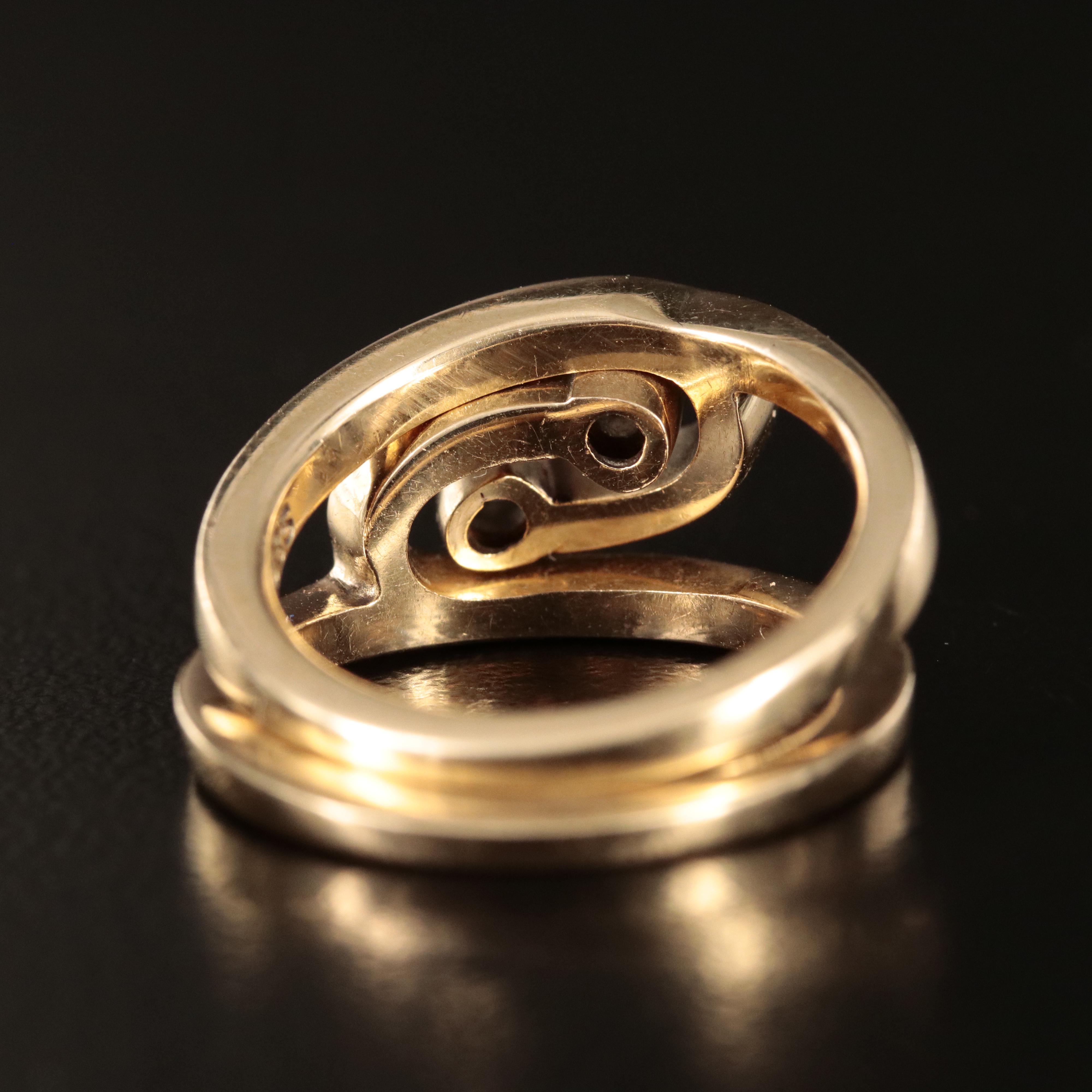 14K 0.13 CTW Diamond Interlocking Rings