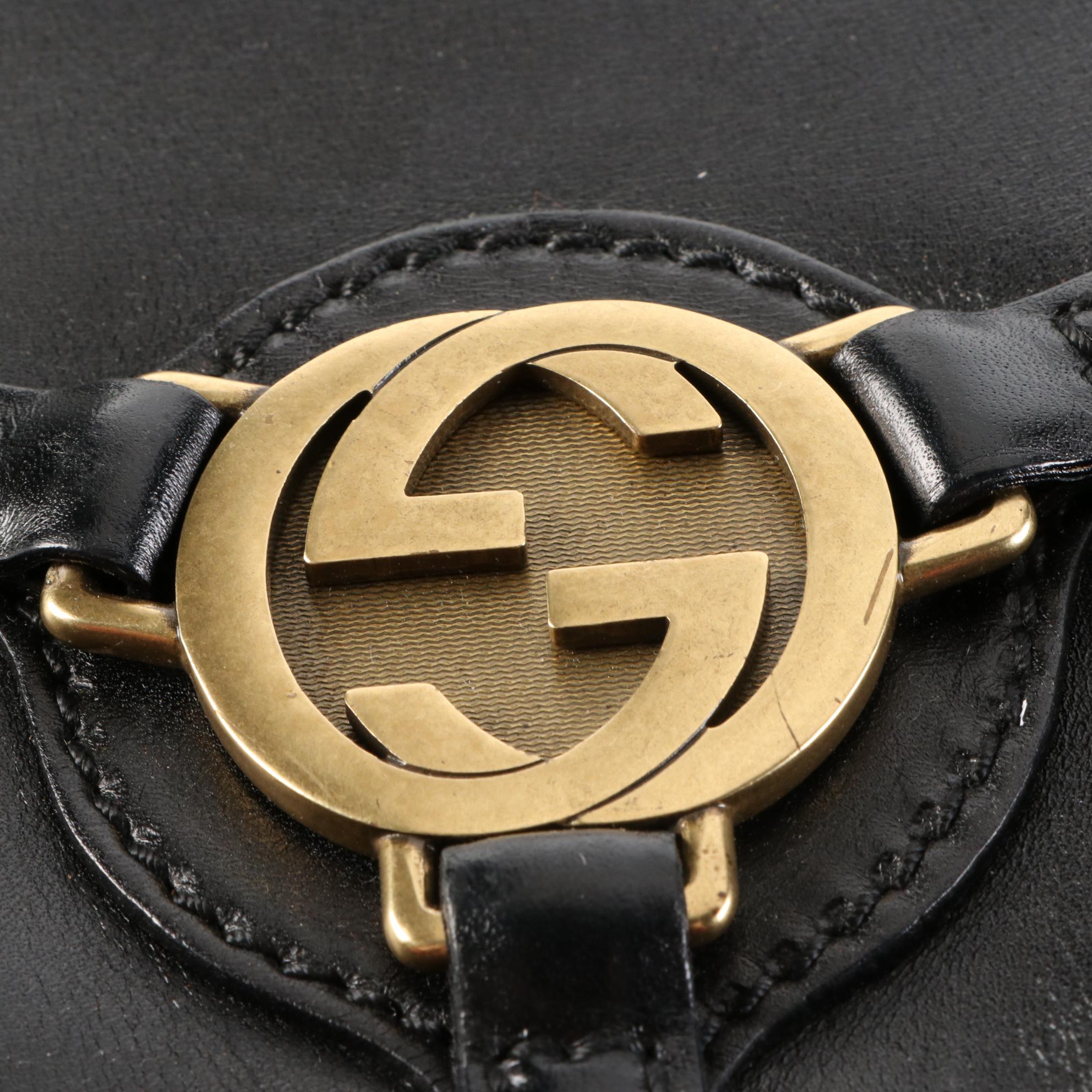 Gucci Reins Small Hobo Bag in Black Leather