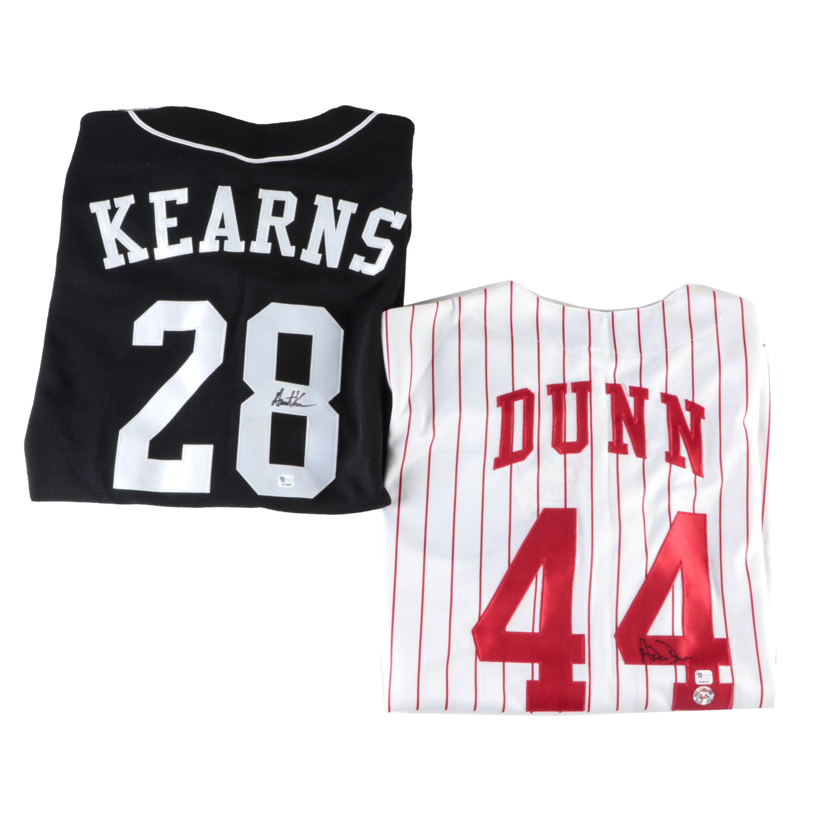 Adam Dunn and Austin Kearns Signed Cincinnati Reds Baseball Jerseys