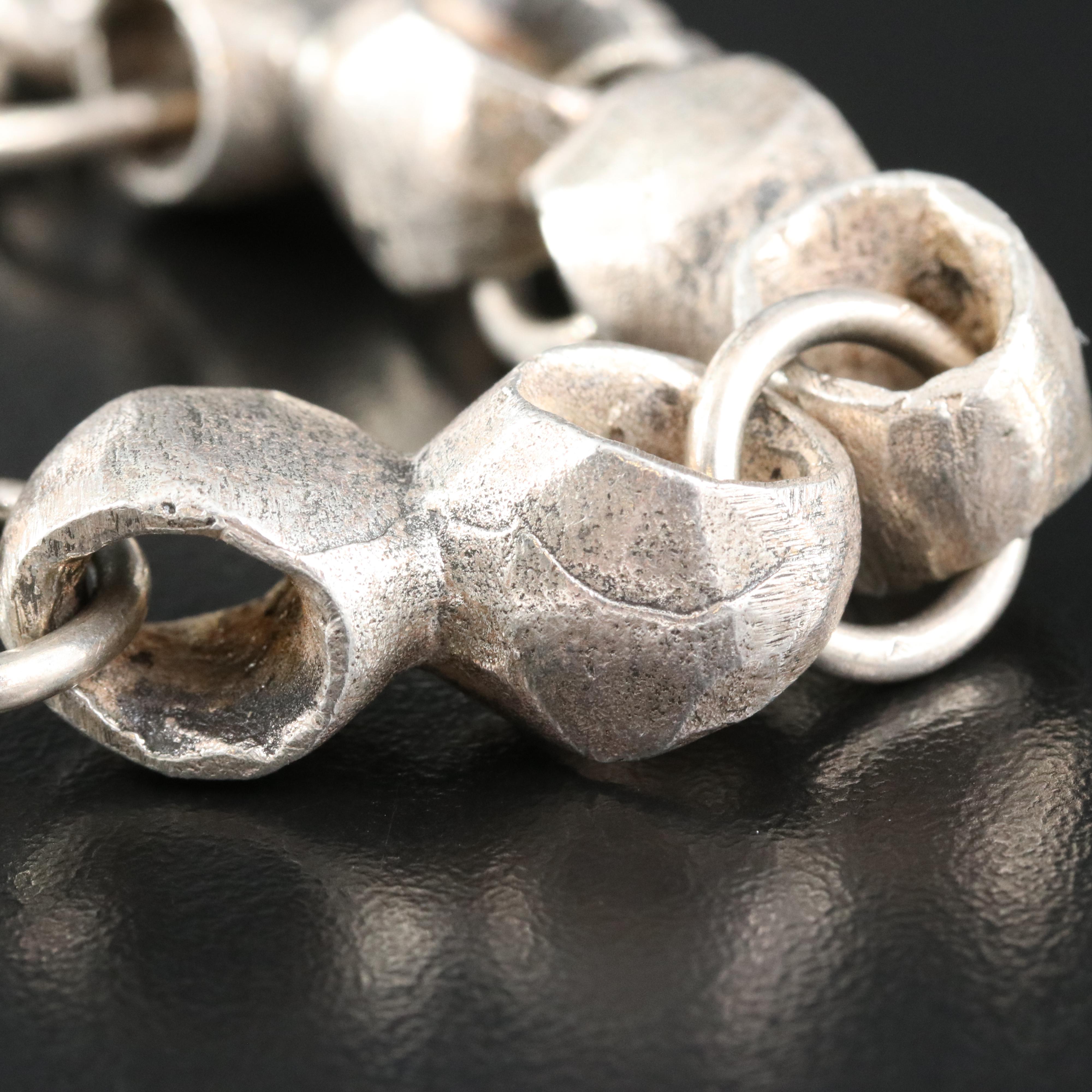 Studio Made Fine Silver Textured Link Bracelet