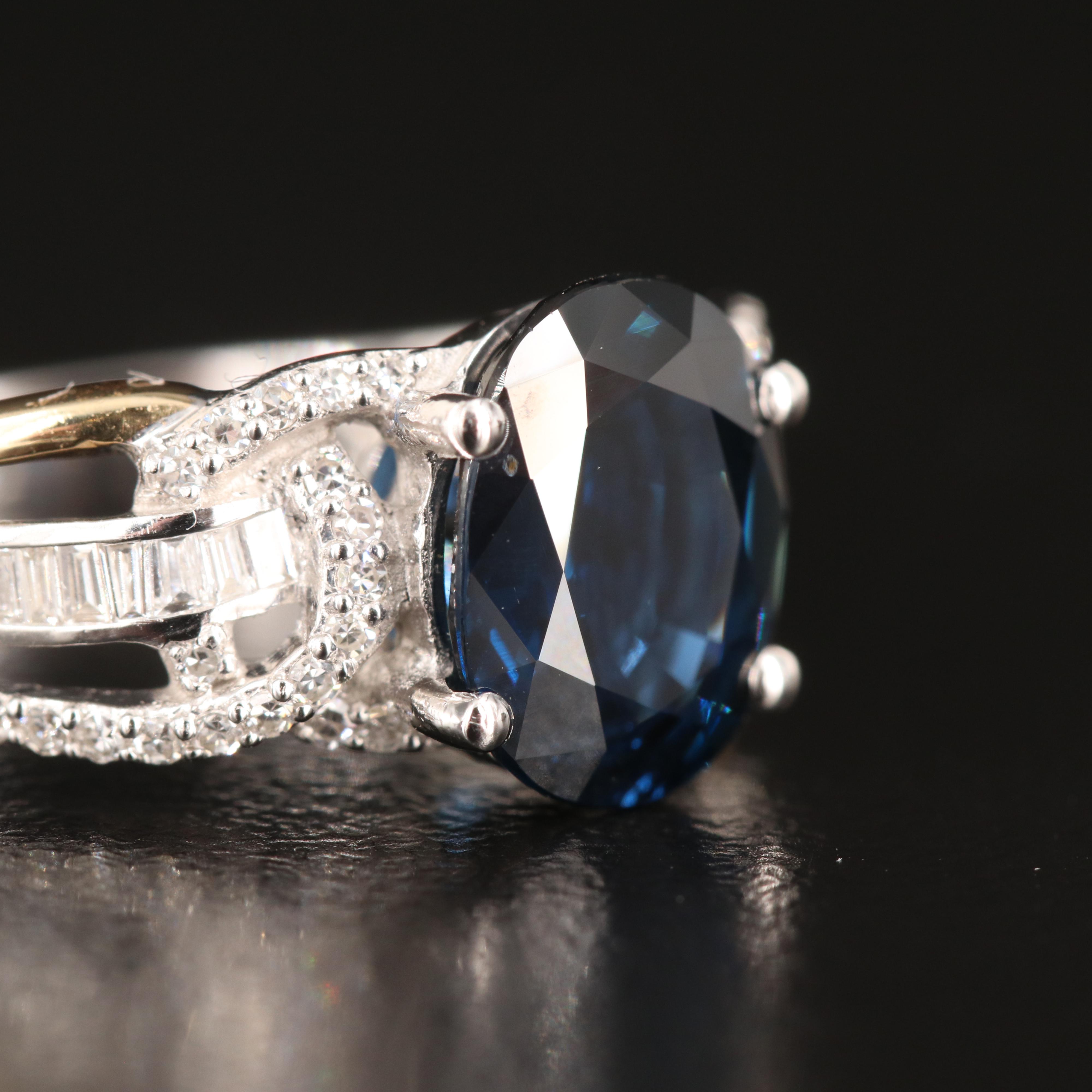 EFFY 14K 2.33 CT Sapphire and Diamond Ring