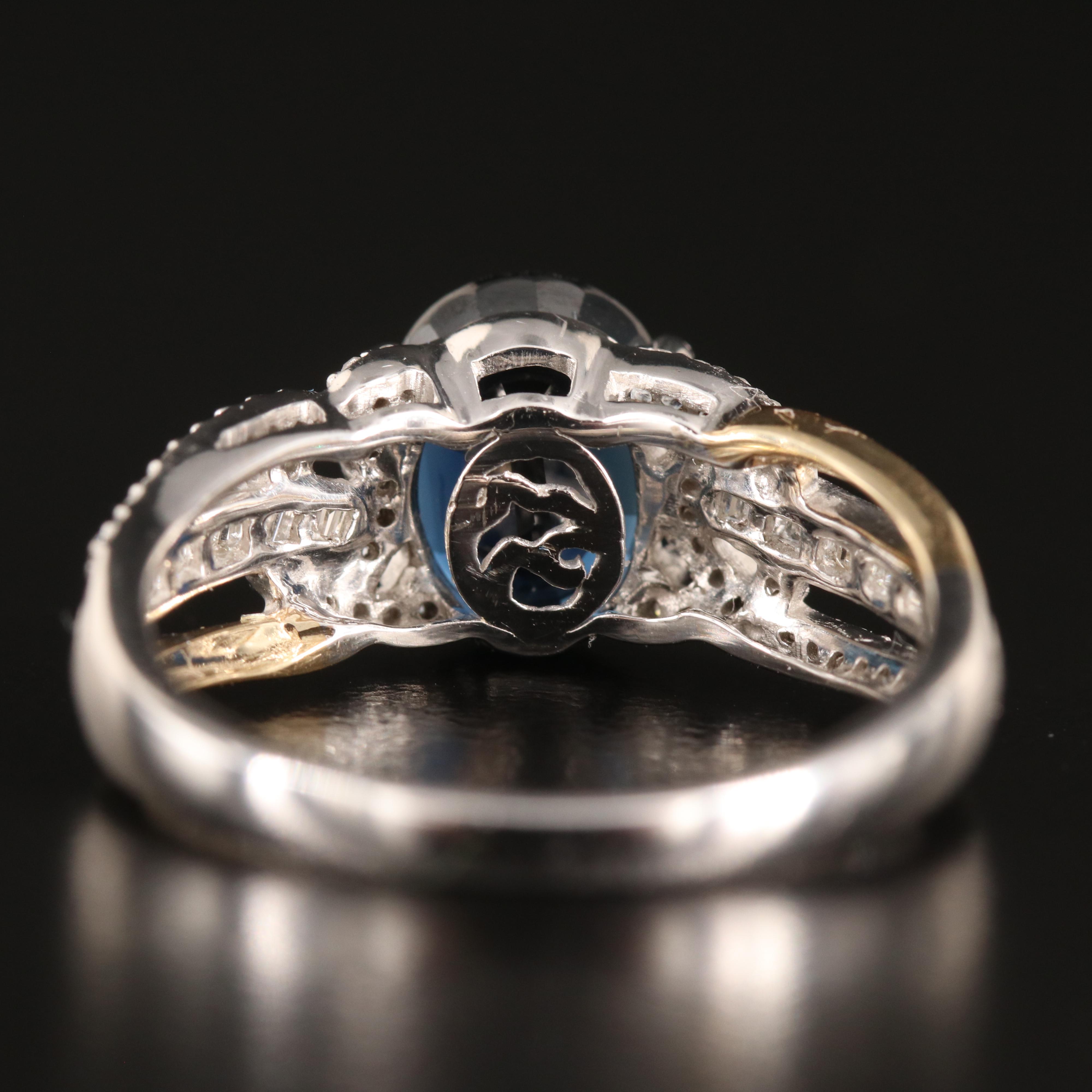 EFFY 14K 2.33 CT Sapphire and Diamond Ring