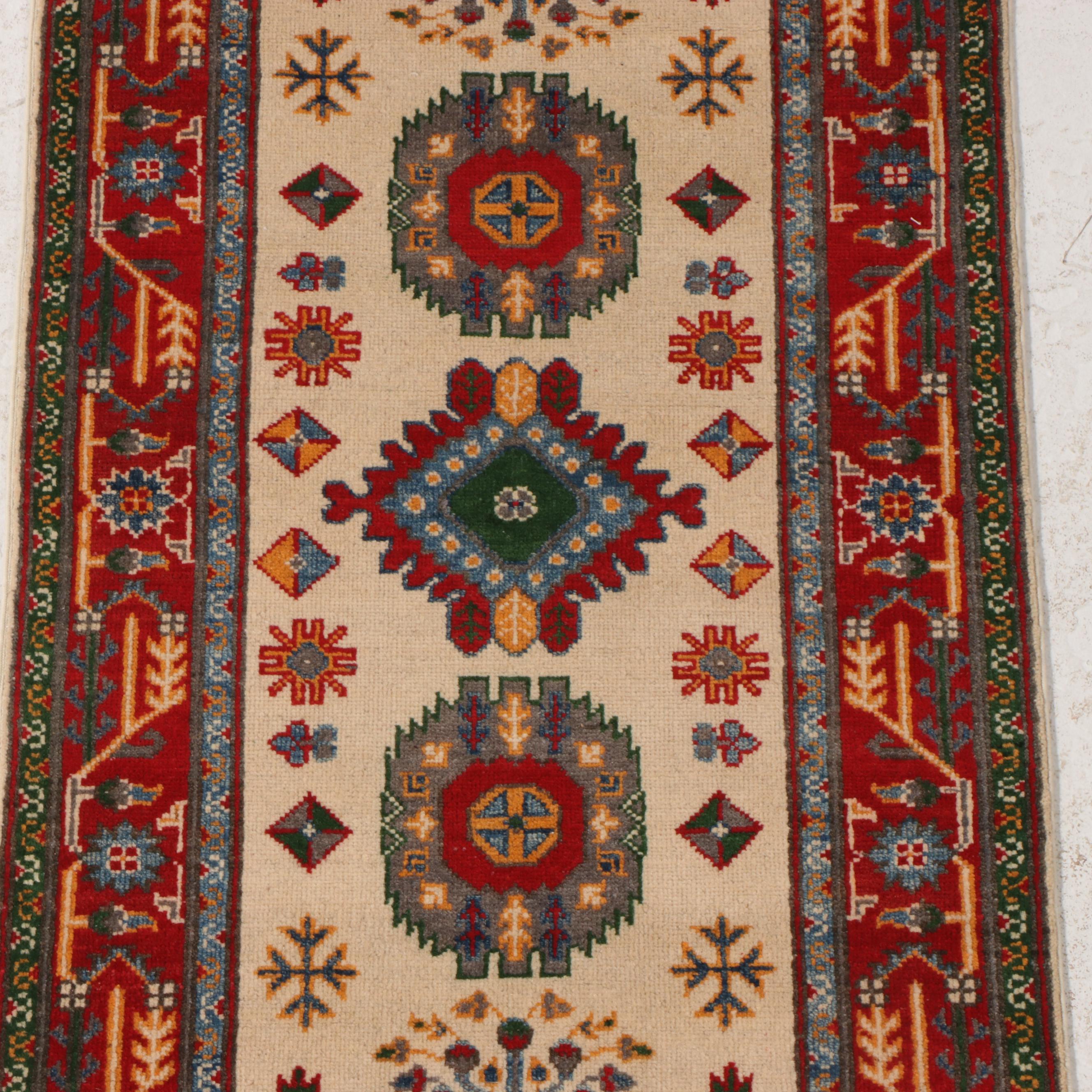 2'9 x 9'9 Hand-Knotted Pakistani Kazak Carpet Runner