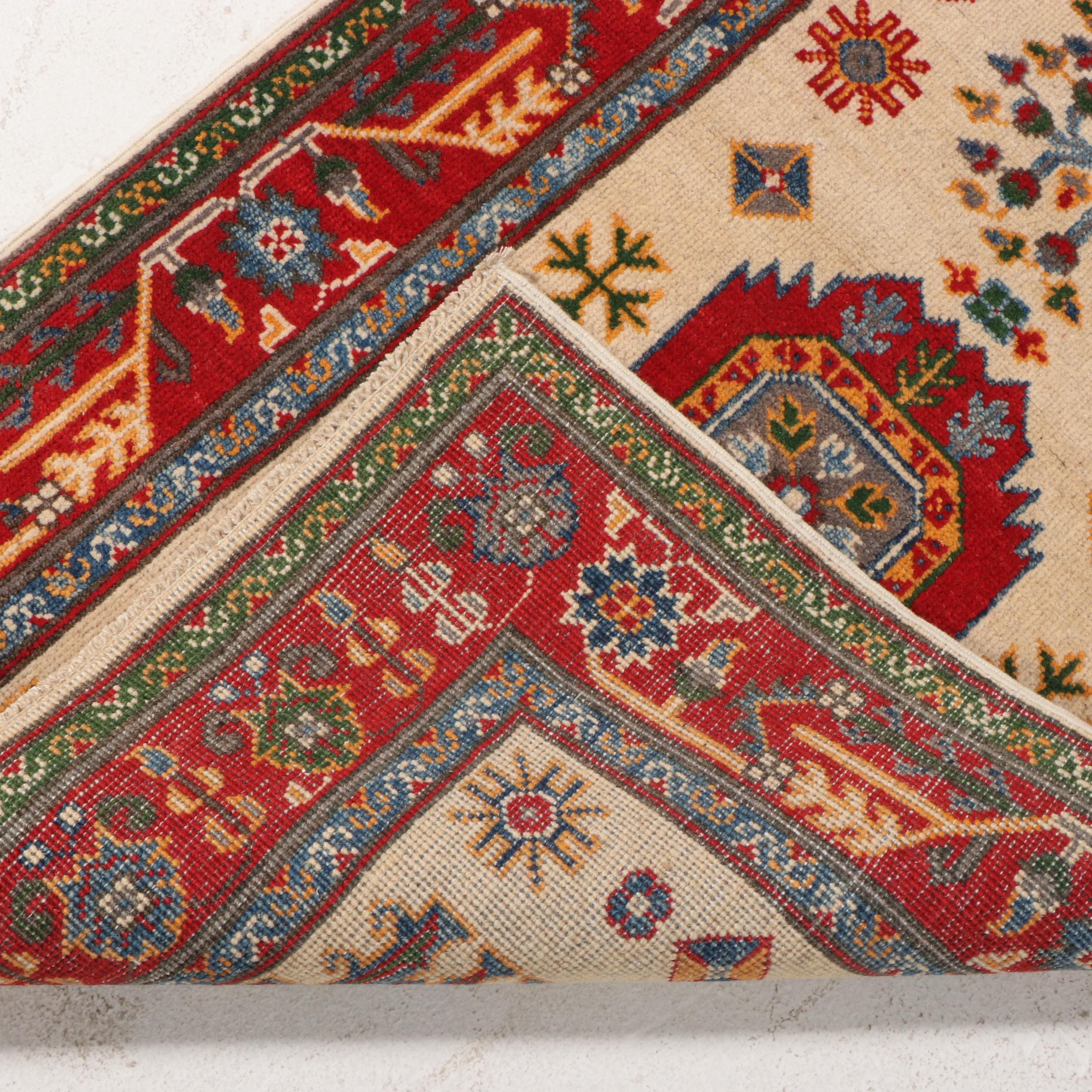 2'9 x 9'9 Hand-Knotted Pakistani Kazak Carpet Runner