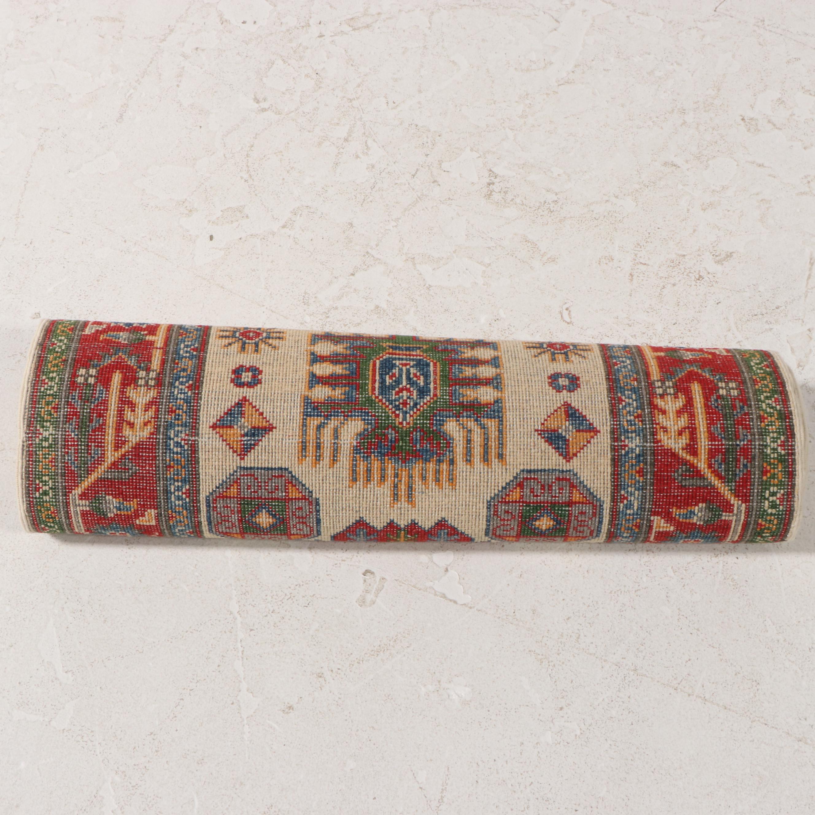 2'9 x 9'9 Hand-Knotted Pakistani Kazak Carpet Runner