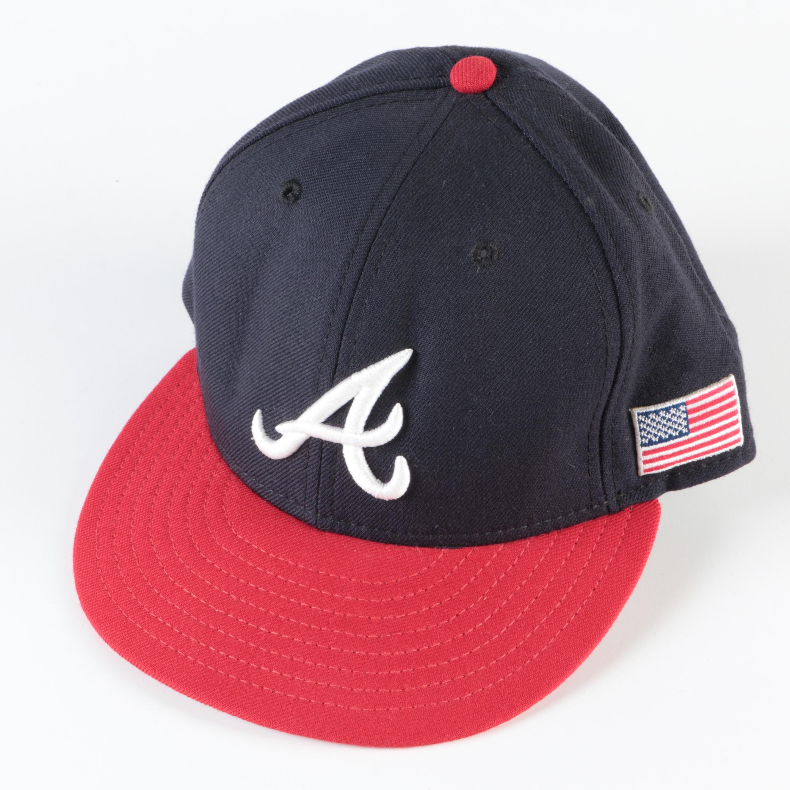 Cincinnati Reds, Atlanta Braves MLB Game Used Hats with Signed Francisco