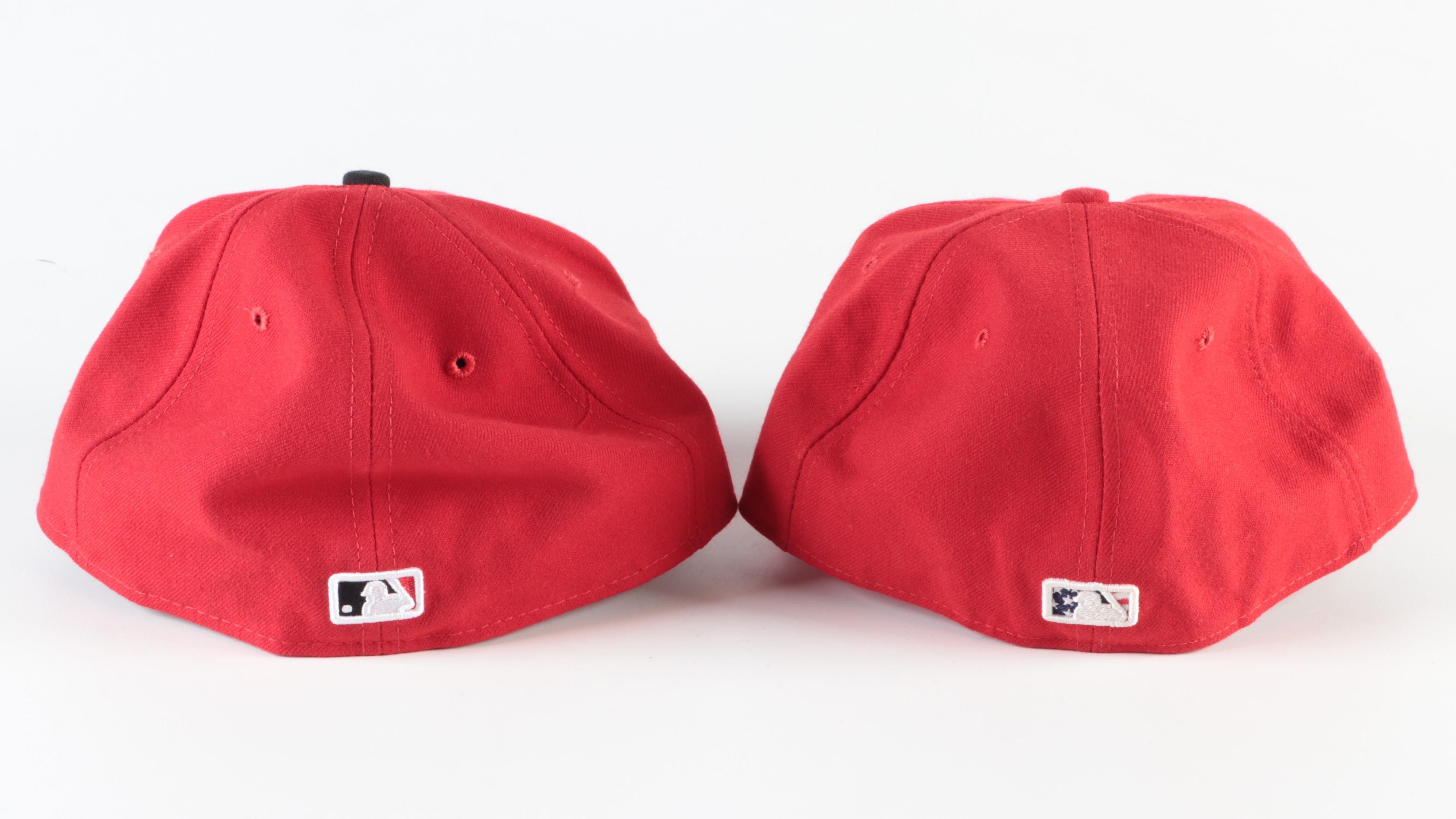 Cincinnati Reds, Atlanta Braves MLB Game Used Hats with Signed Francisco