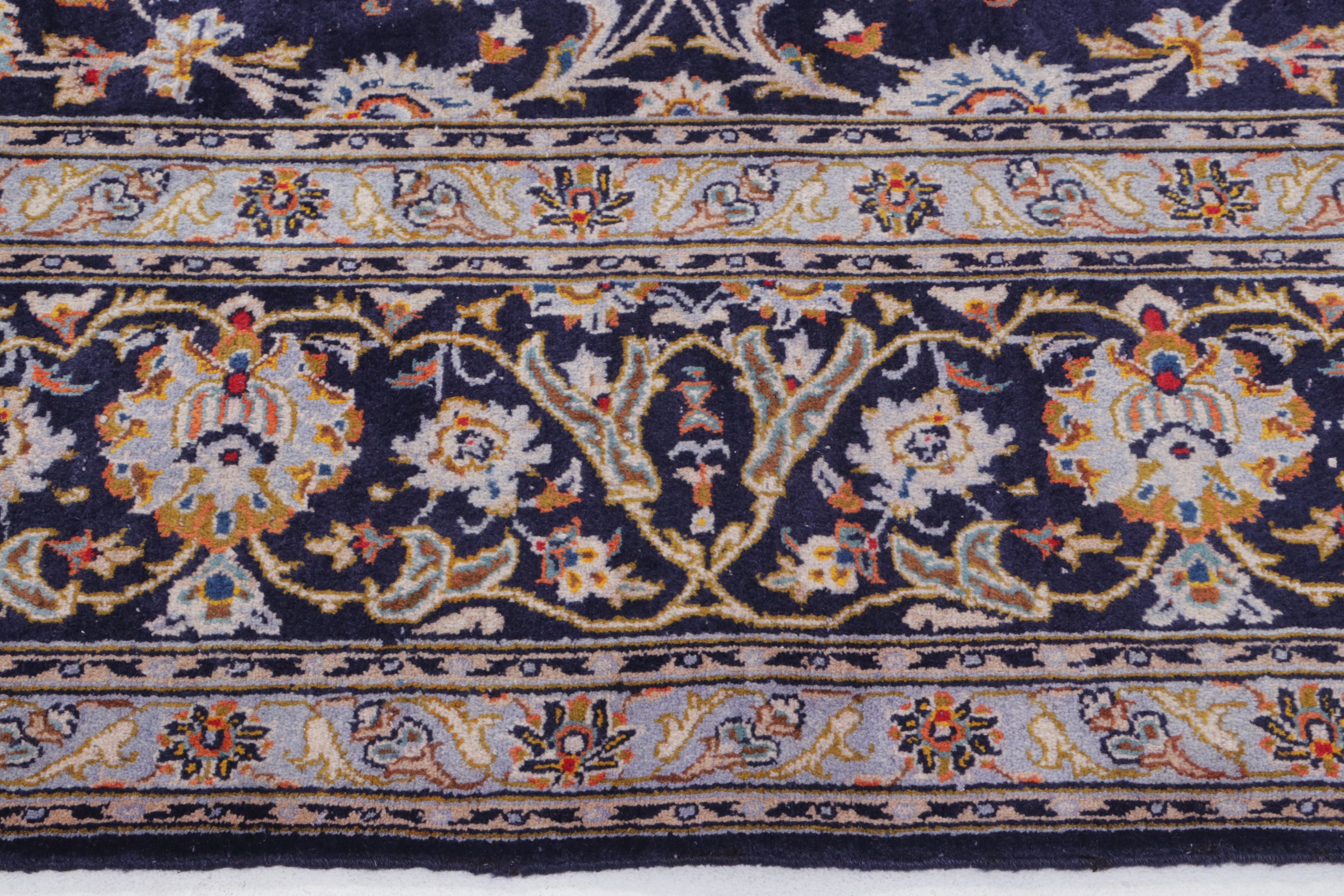 10'2 x 14'11 Hand-Knotted Persian Kashan Room Sized Rug