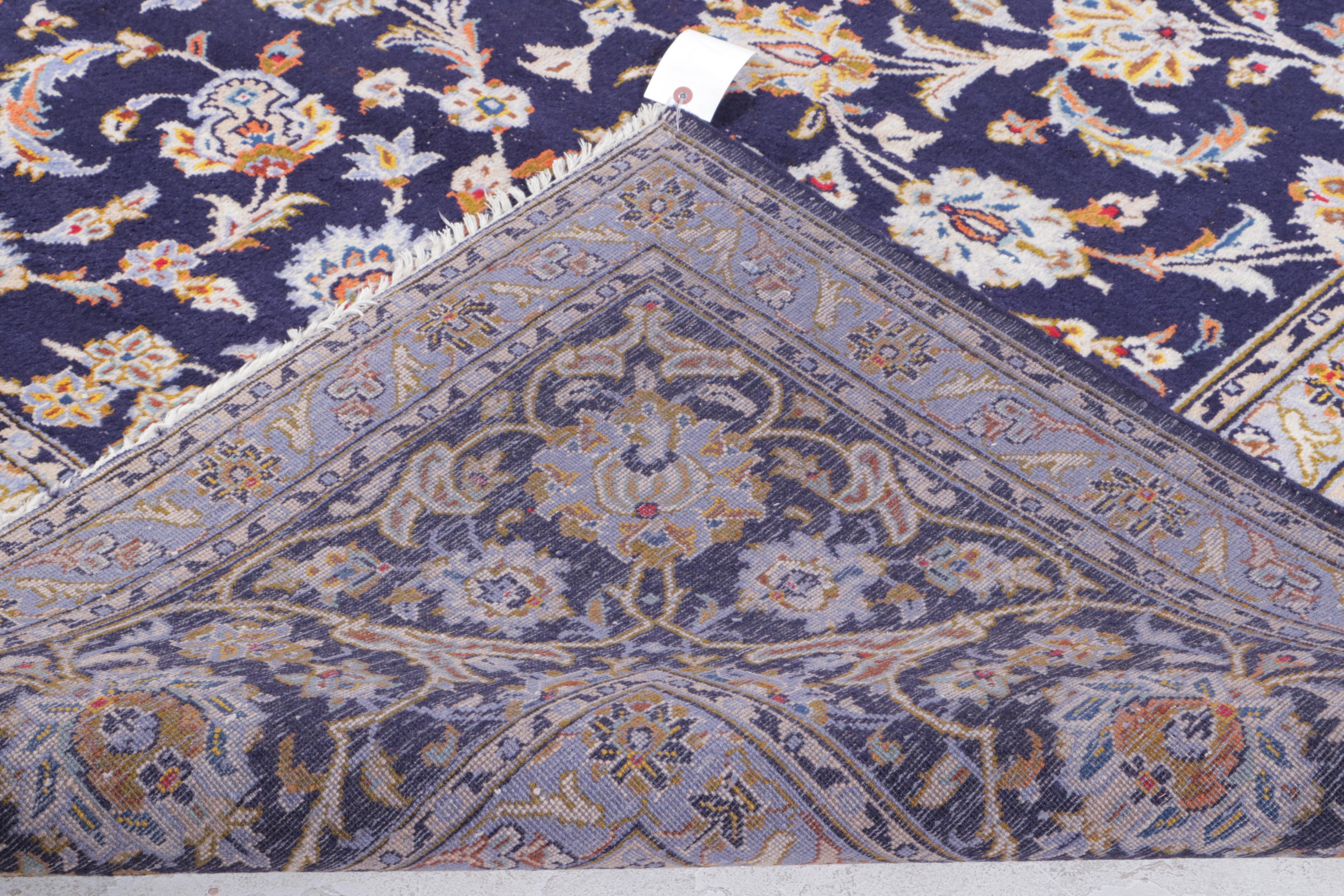 10'2 x 14'11 Hand-Knotted Persian Kashan Room Sized Rug