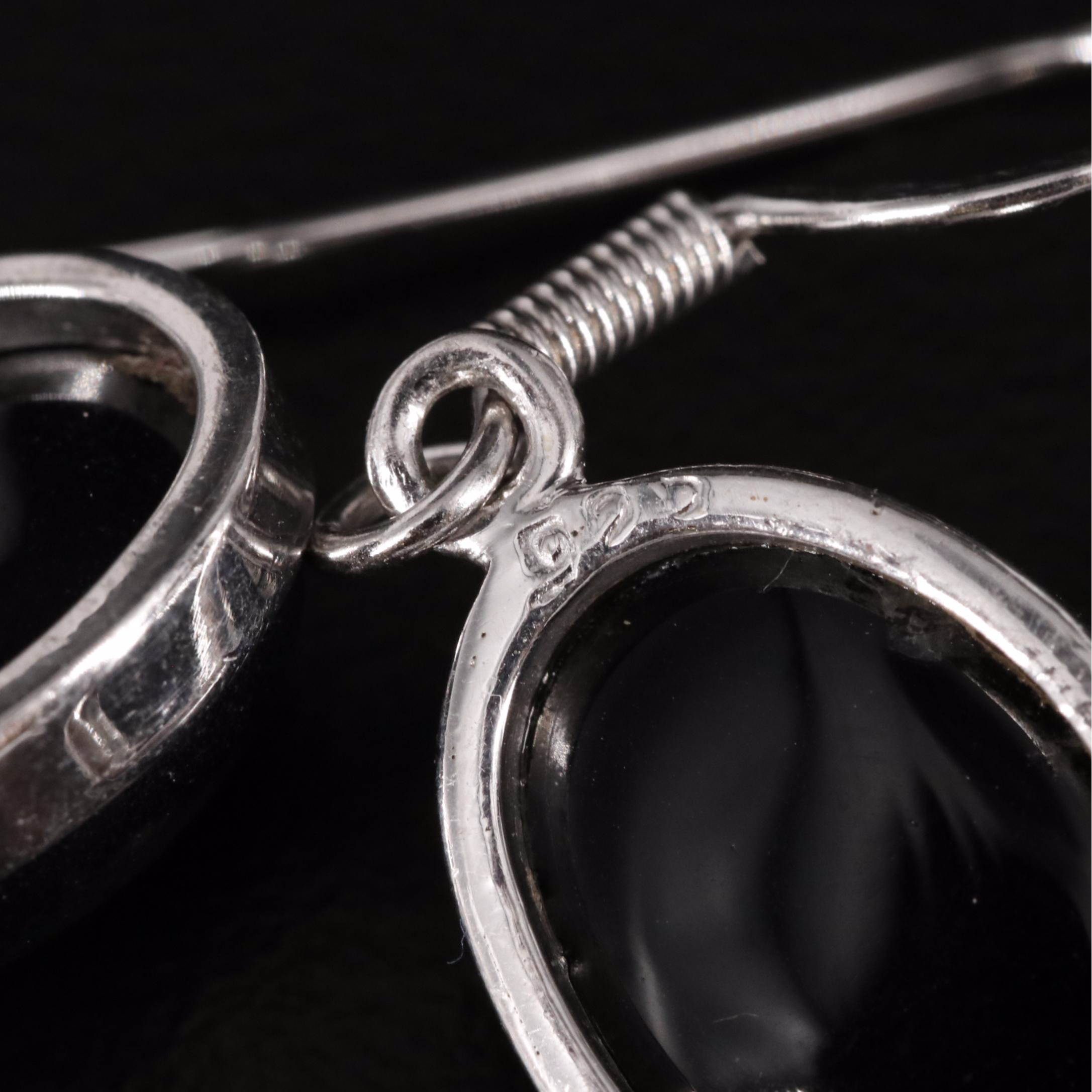 Sterling Black Onyx Drop Earrings