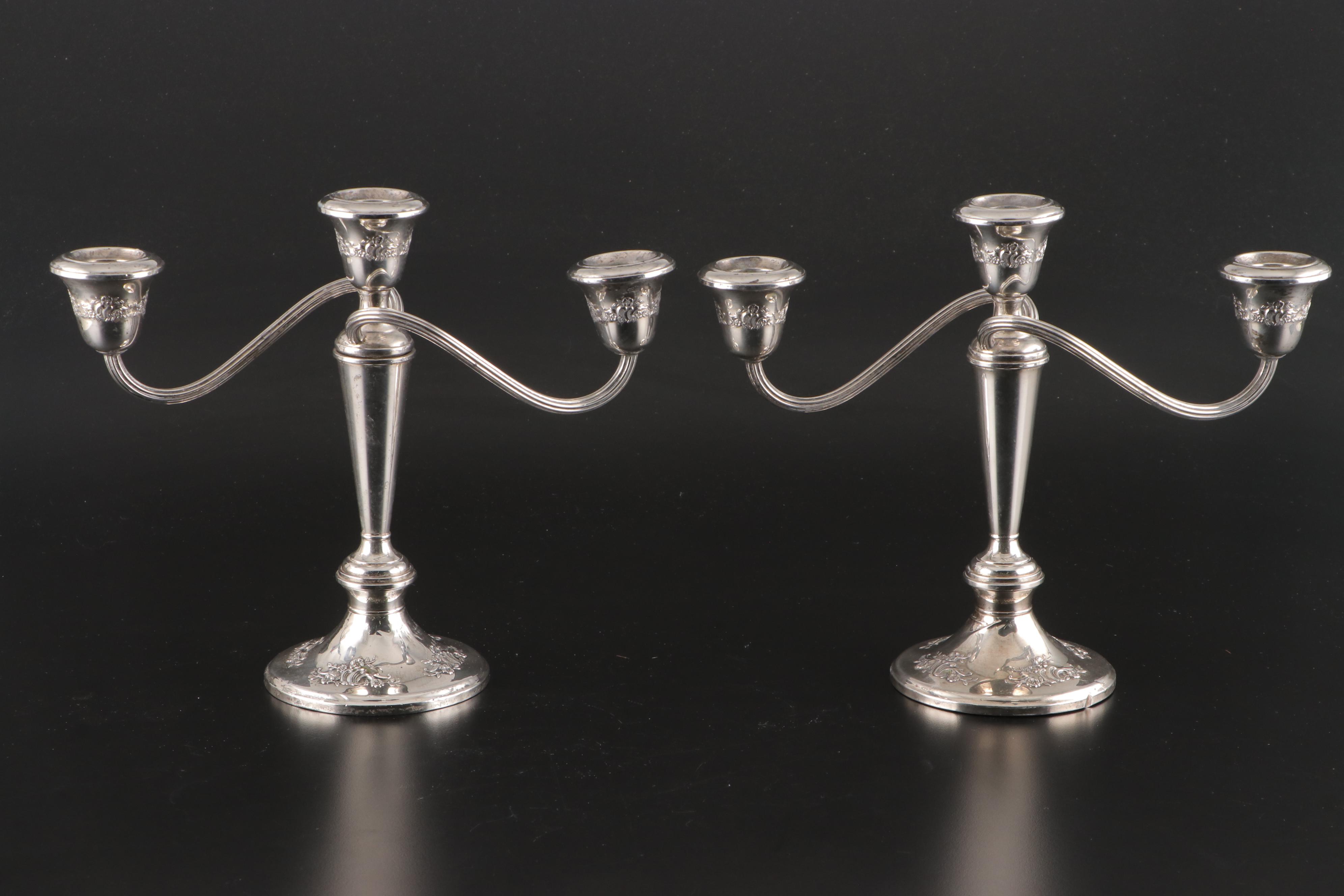 Gorham and Alvin Weighted Sterling Silver Candelabra