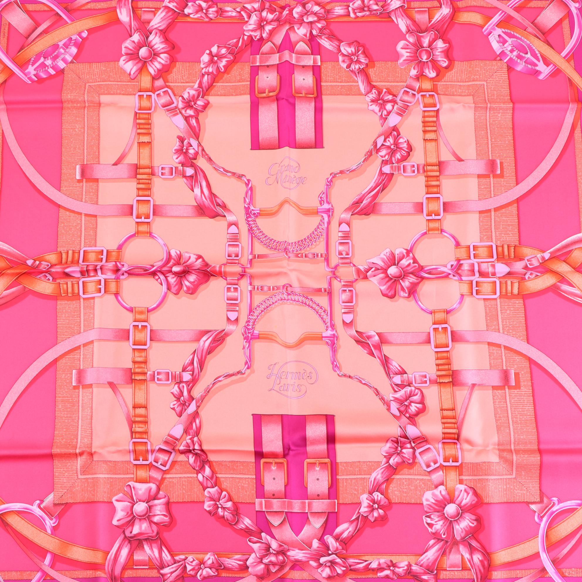 Hermès "Grand Manège" Scarf 90 in Silk Twill with Box