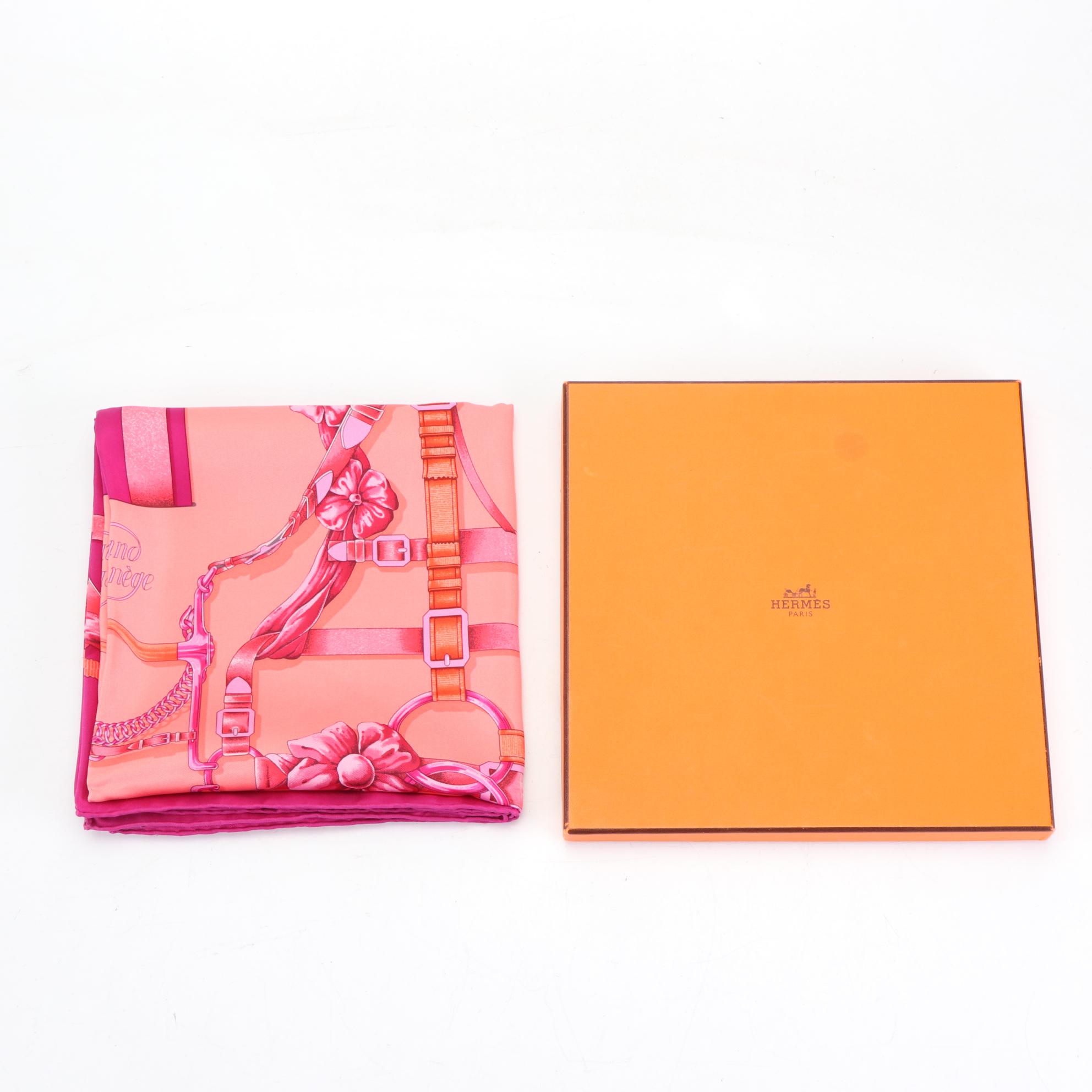 Hermès "Grand Manège" Scarf 90 in Silk Twill with Box