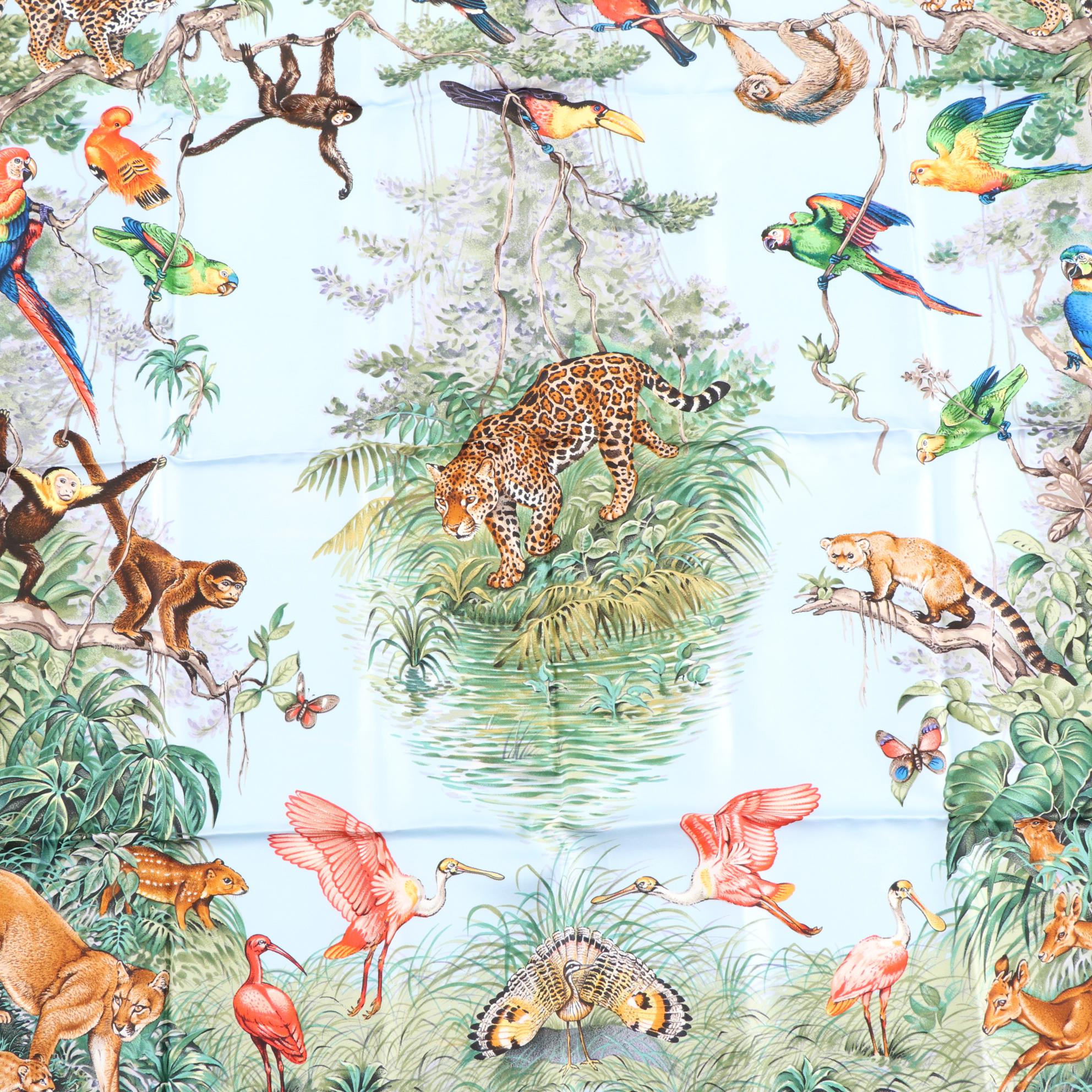 Hermès "Equateur" Silk Twill Scarf 90