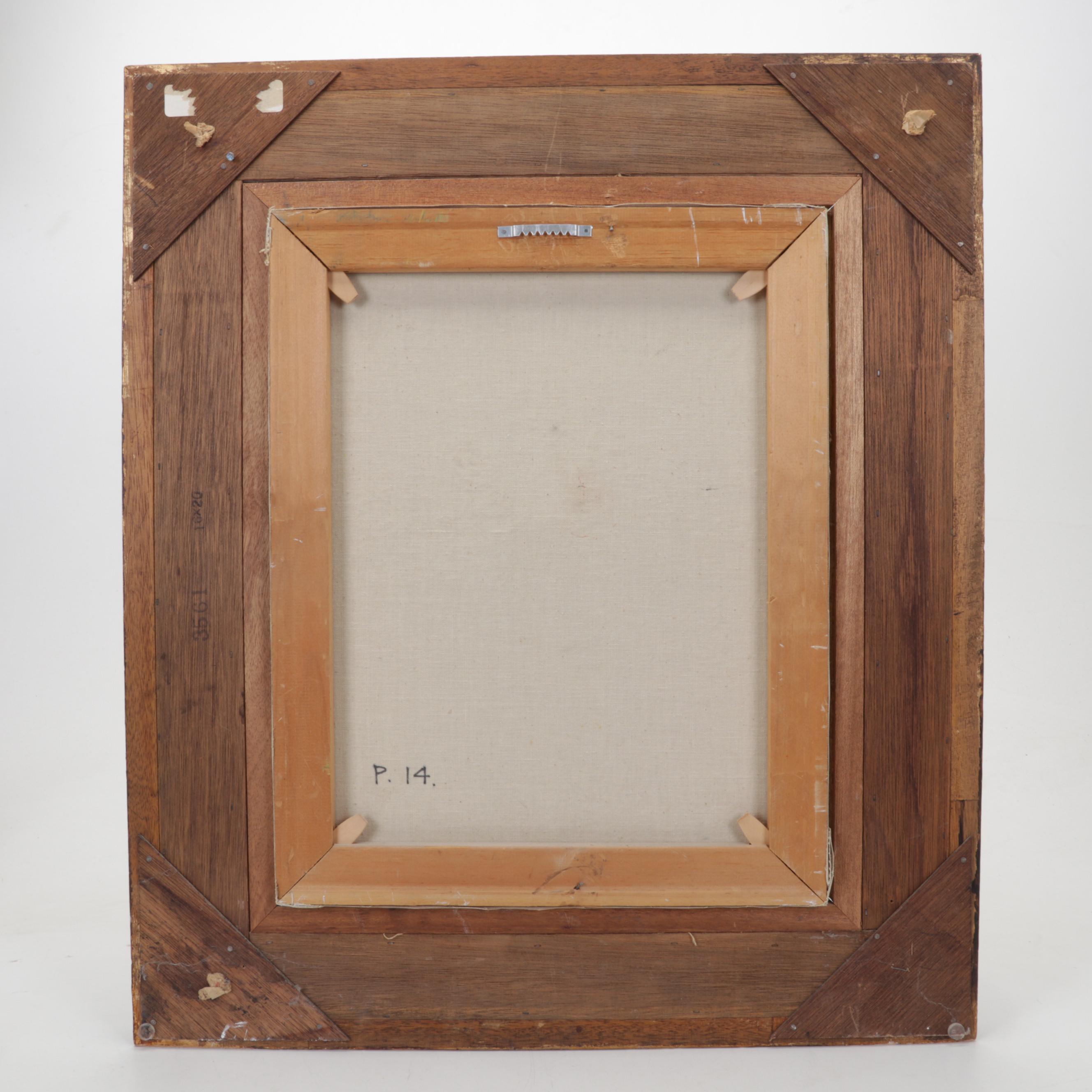 Still Life Oil Painting of Flowers in White Vase, Late 20th Century