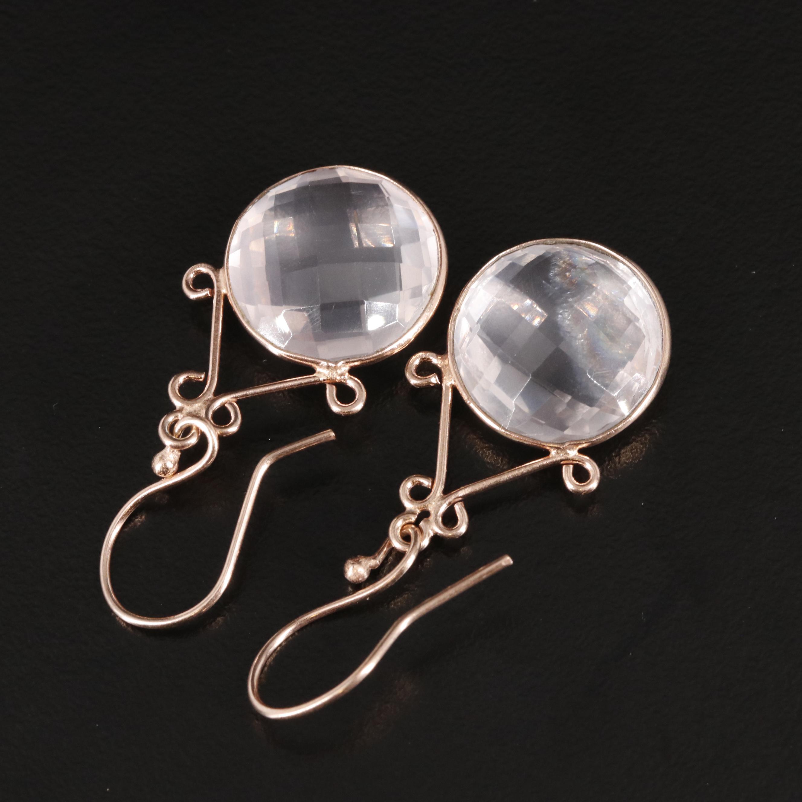 Rose Quartz Dangle Earrings