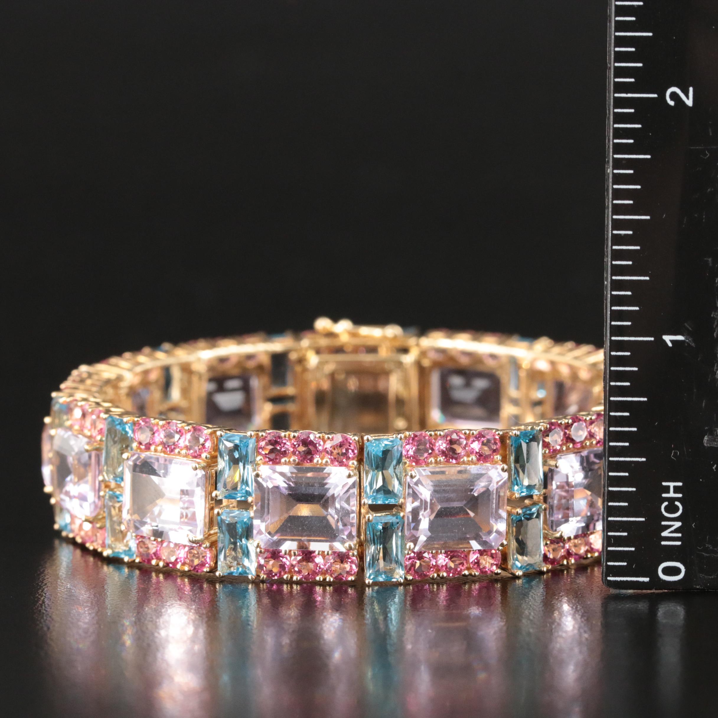 14K Amethyst and Topaz Bracelet