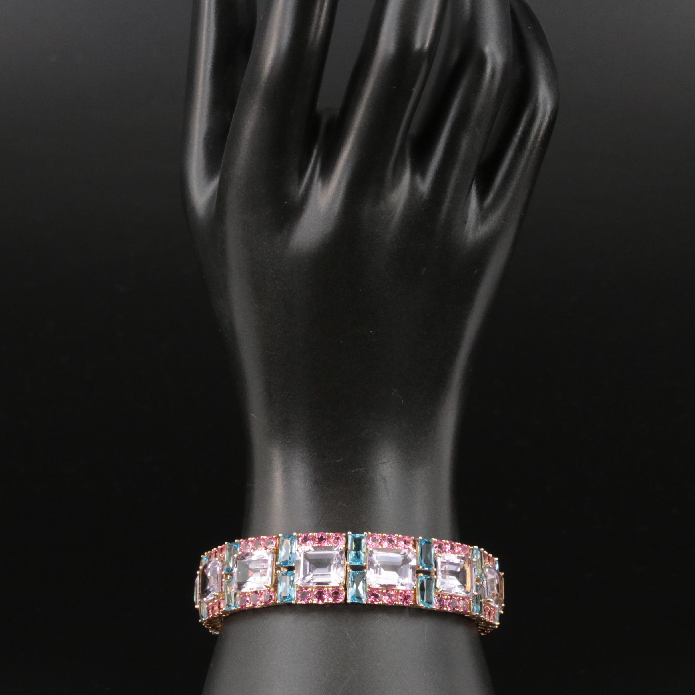 14K Amethyst and Topaz Bracelet