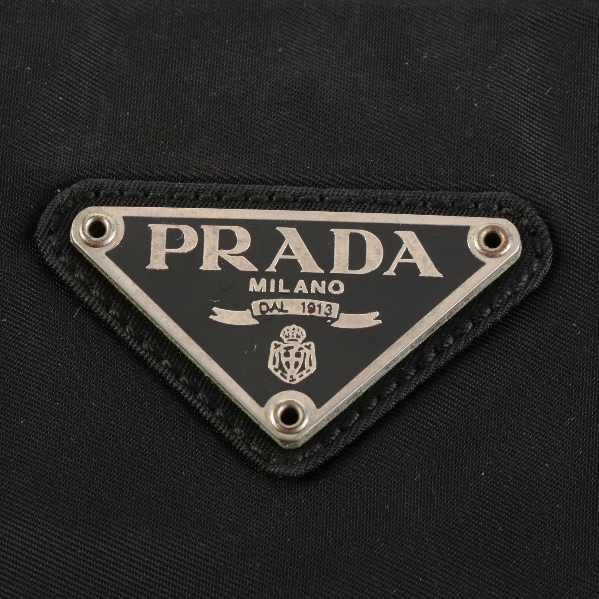 Prada Small Shoulder Tote in Black Tessuto Nylon