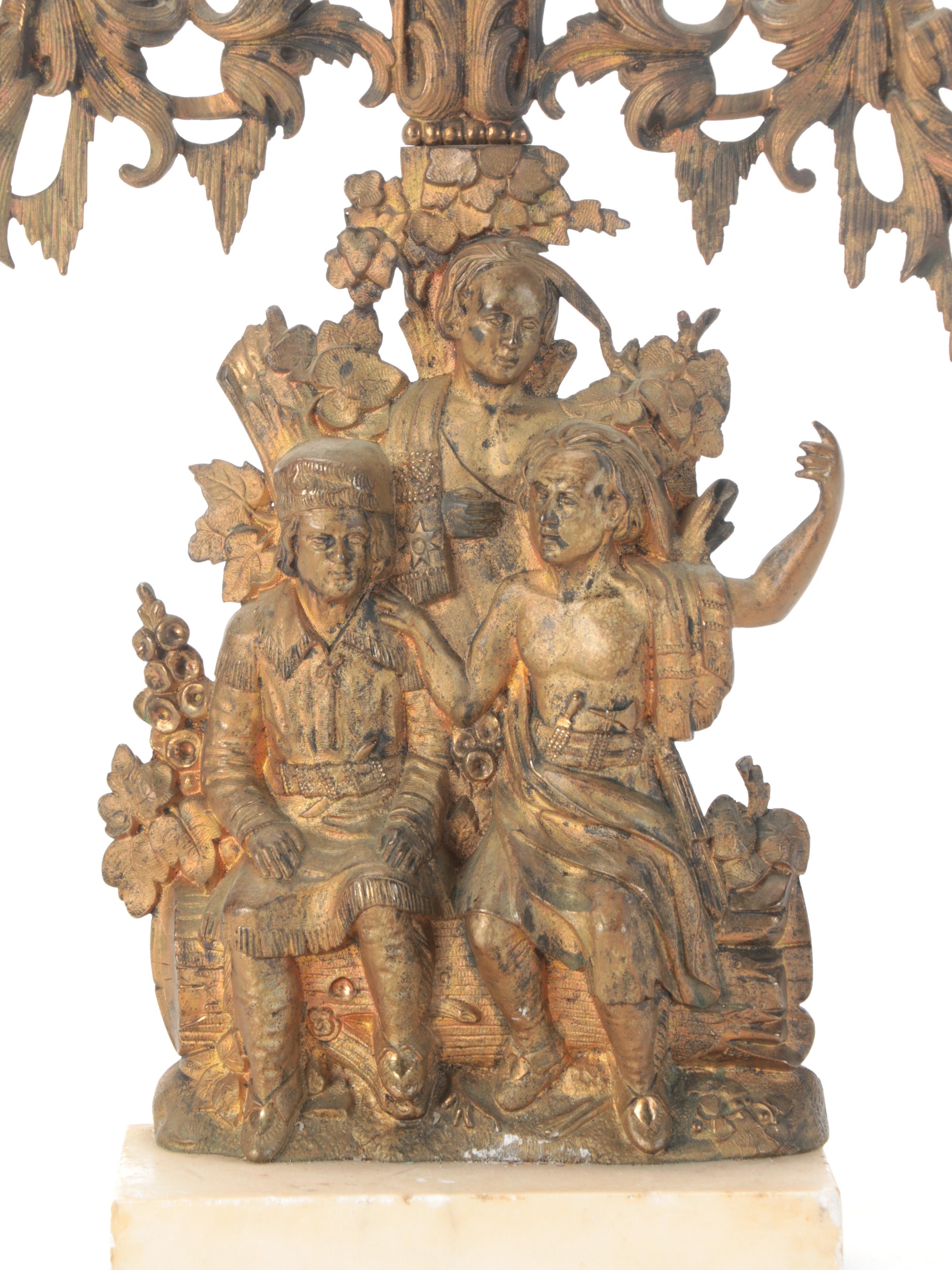 Cornelius & Co. Cast Brass Figural Candlesticks