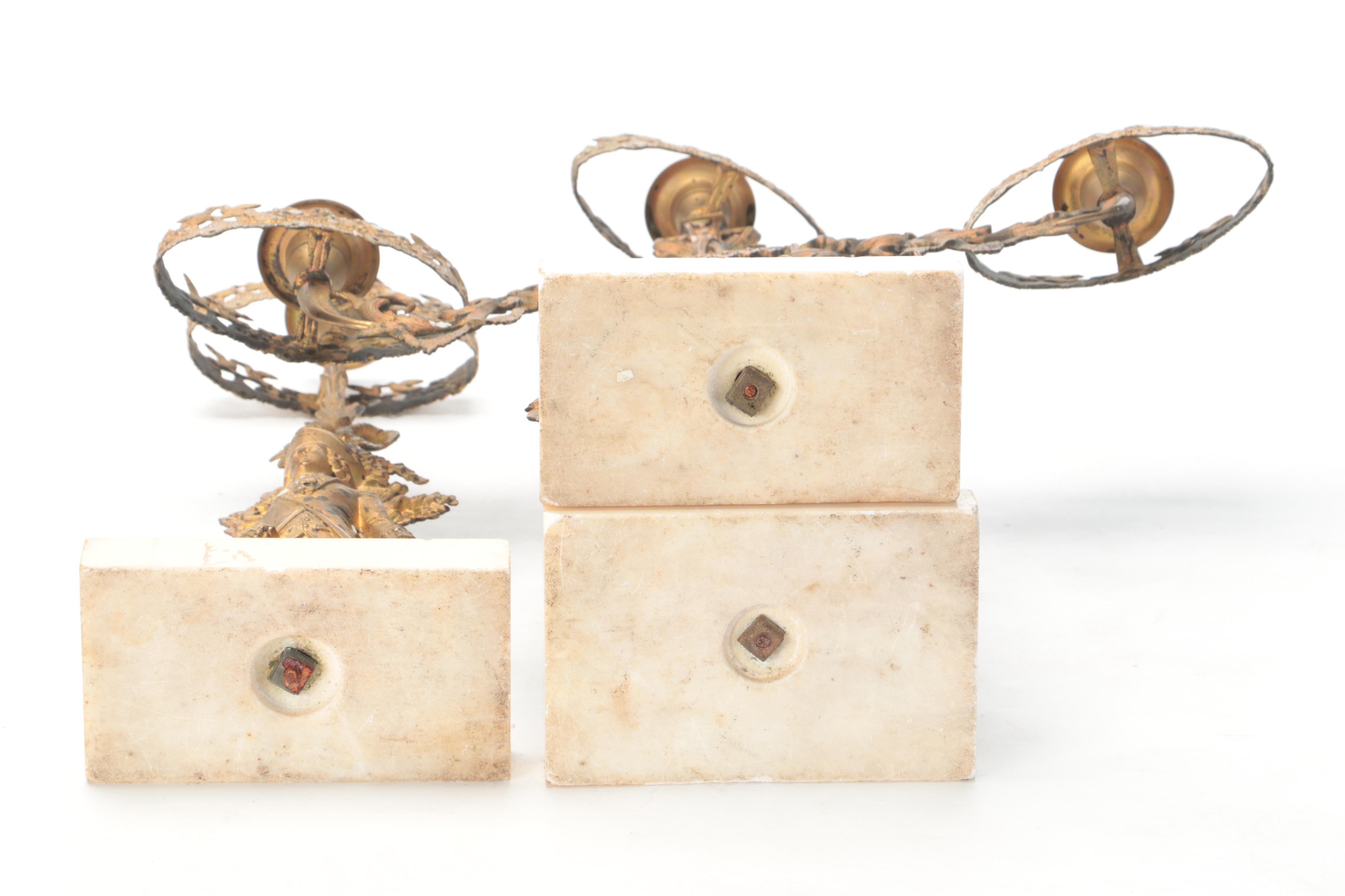 Cornelius & Co. Cast Brass Figural Candlesticks