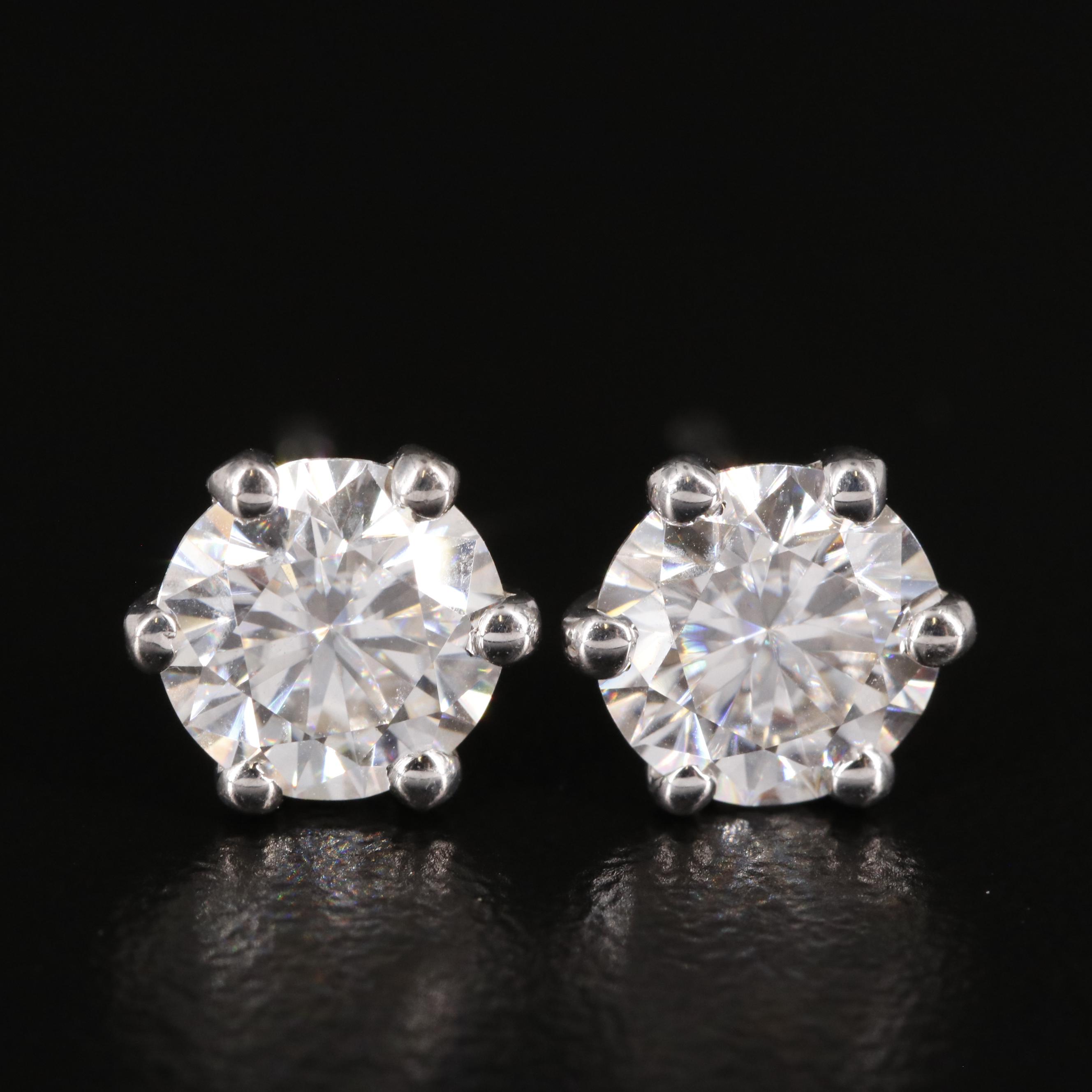 Sterling Moissanite Stud Earrings