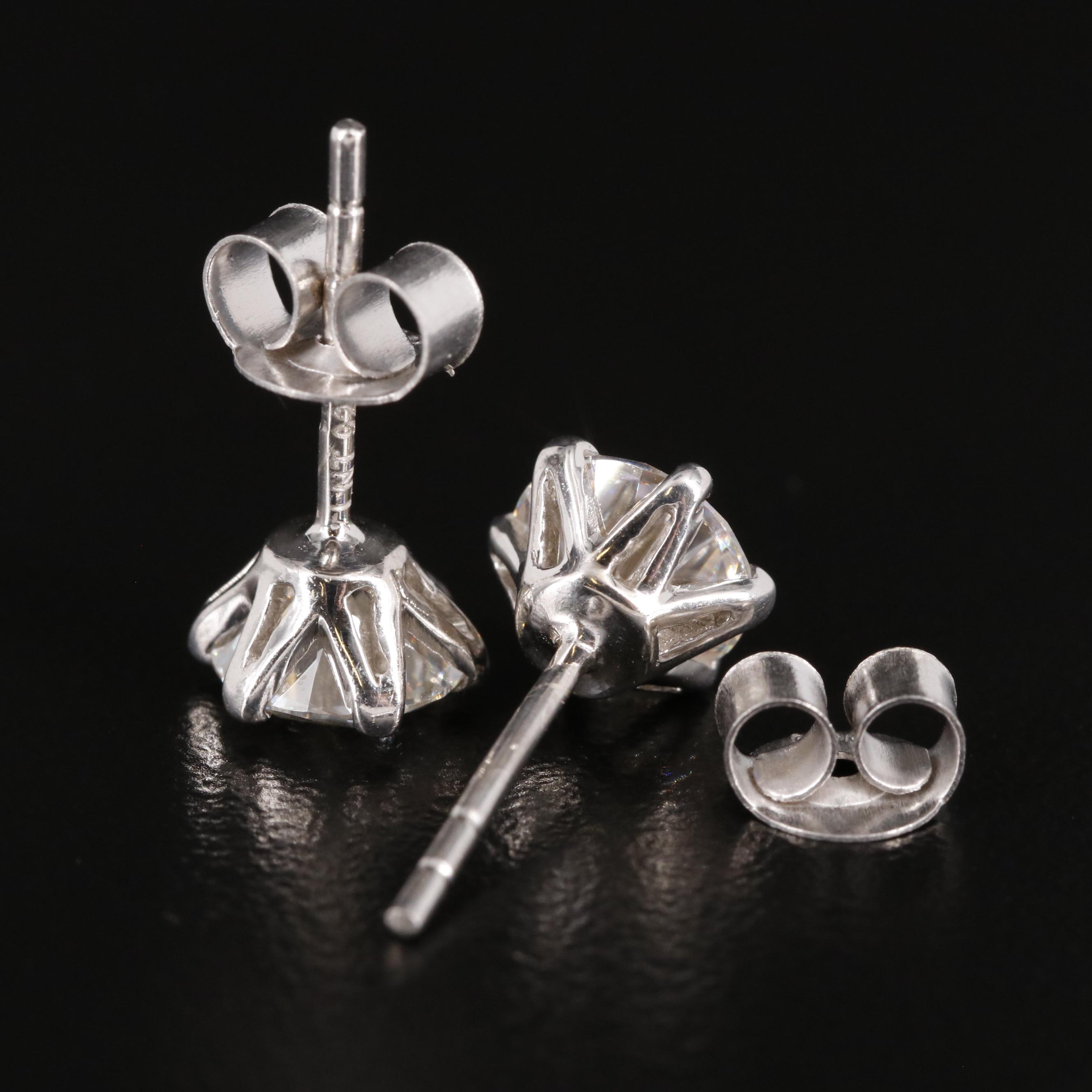 Sterling Moissanite Stud Earrings