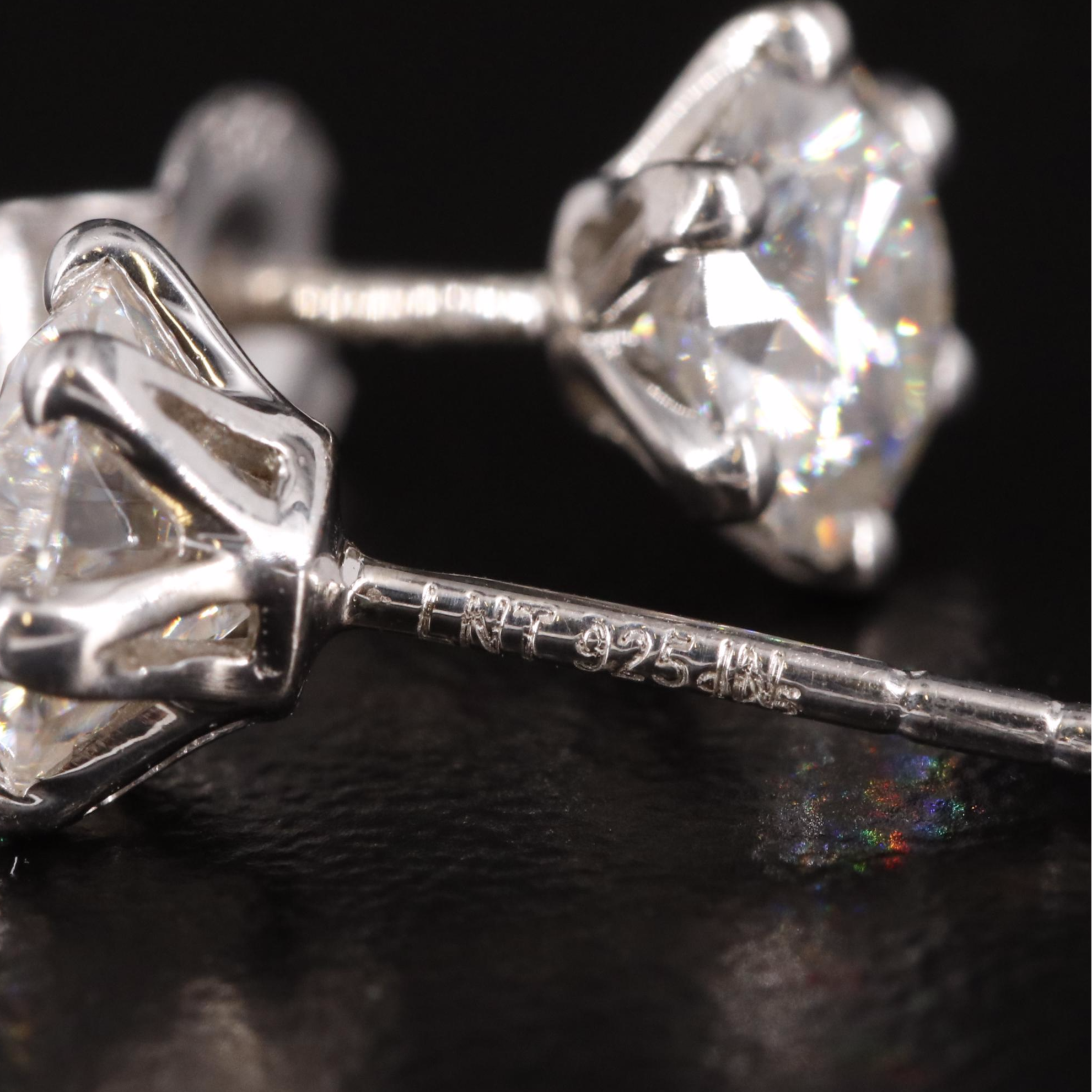 Sterling Moissanite Stud Earrings