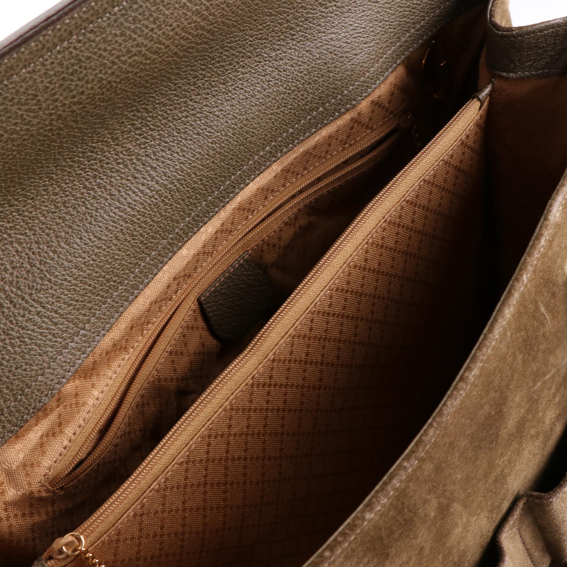 Gucci Bamboo Handle Bag in Suede and Leather