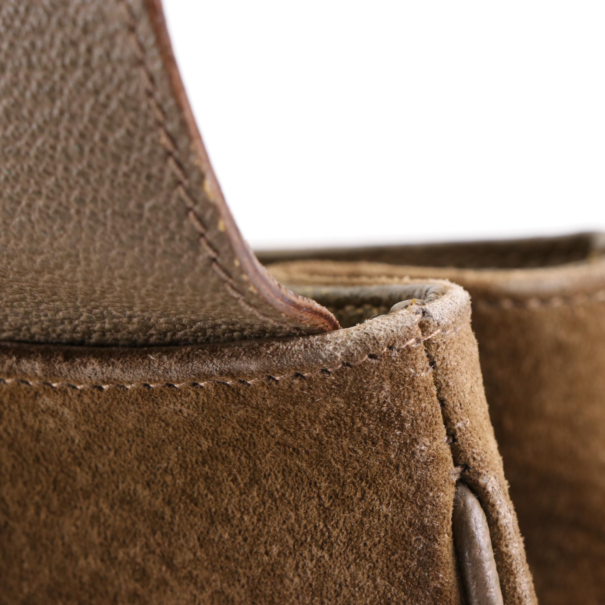 Gucci Bamboo Handle Bag in Suede and Leather