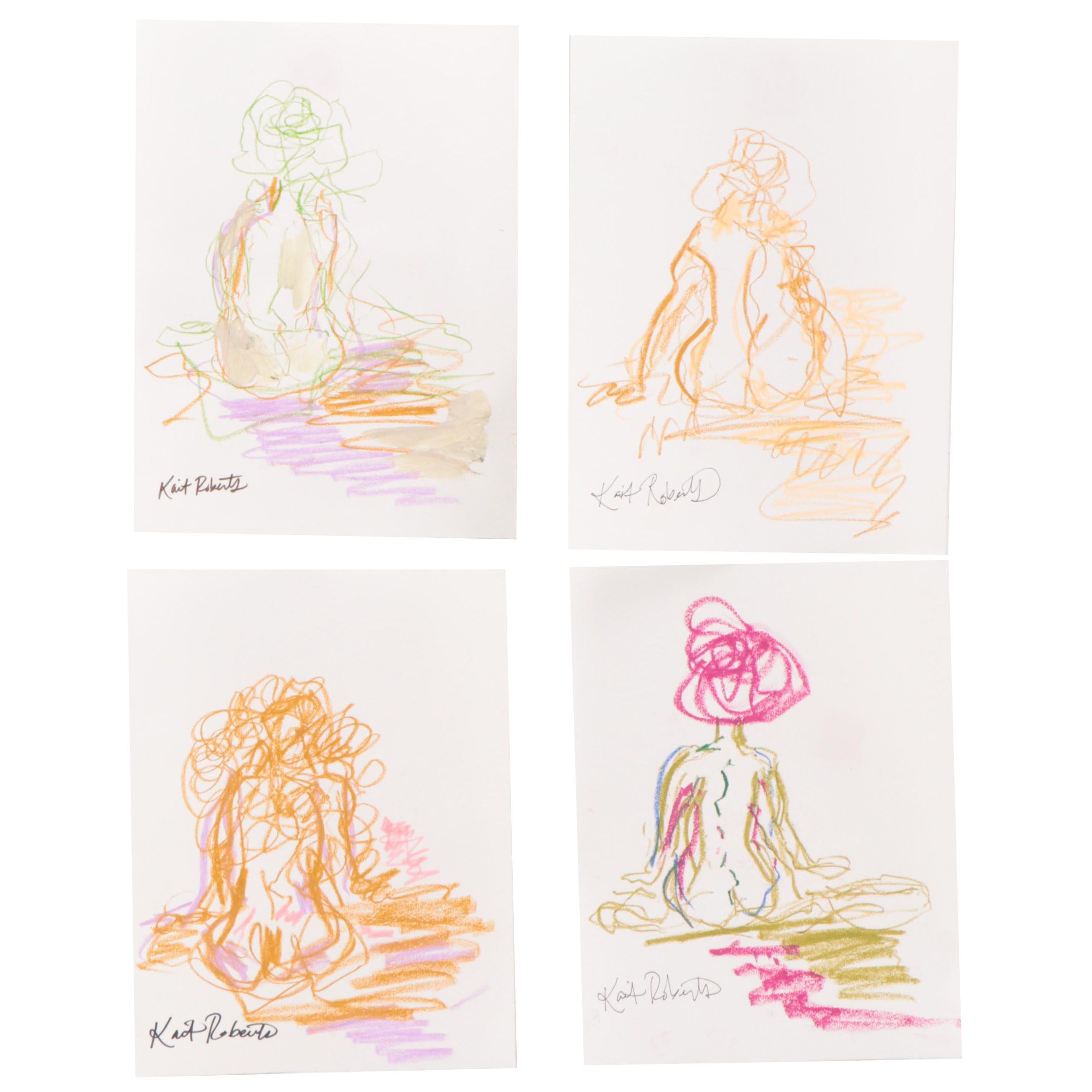 Kait Roberts Figural Pastel Drawings, 21st Century