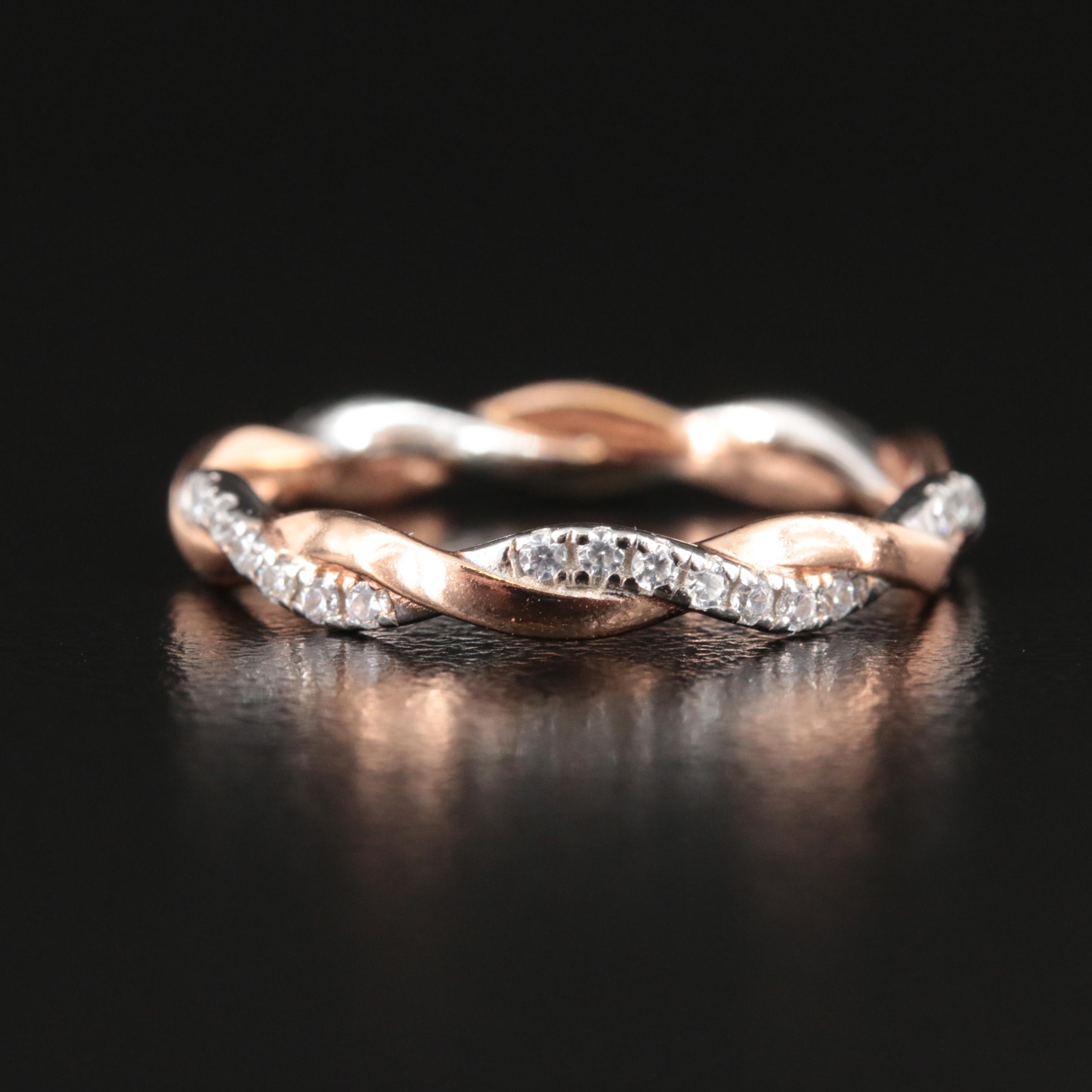 Sterling Cubic Zirconia Braided Band