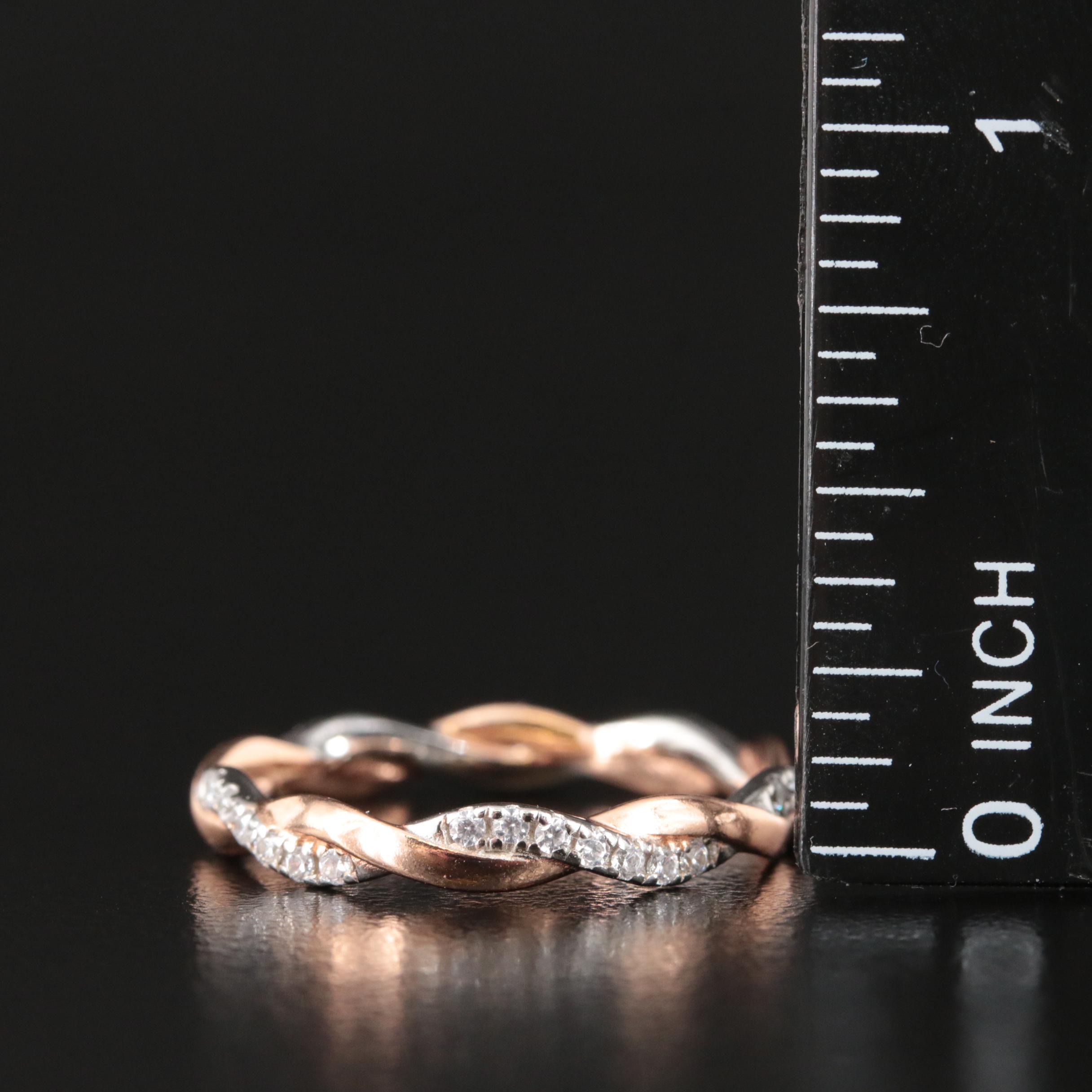 Sterling Cubic Zirconia Braided Band