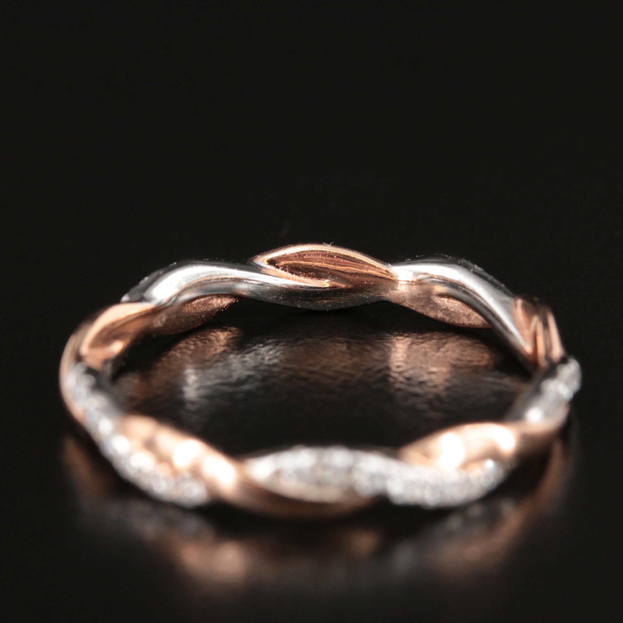 Sterling Cubic Zirconia Braided Band