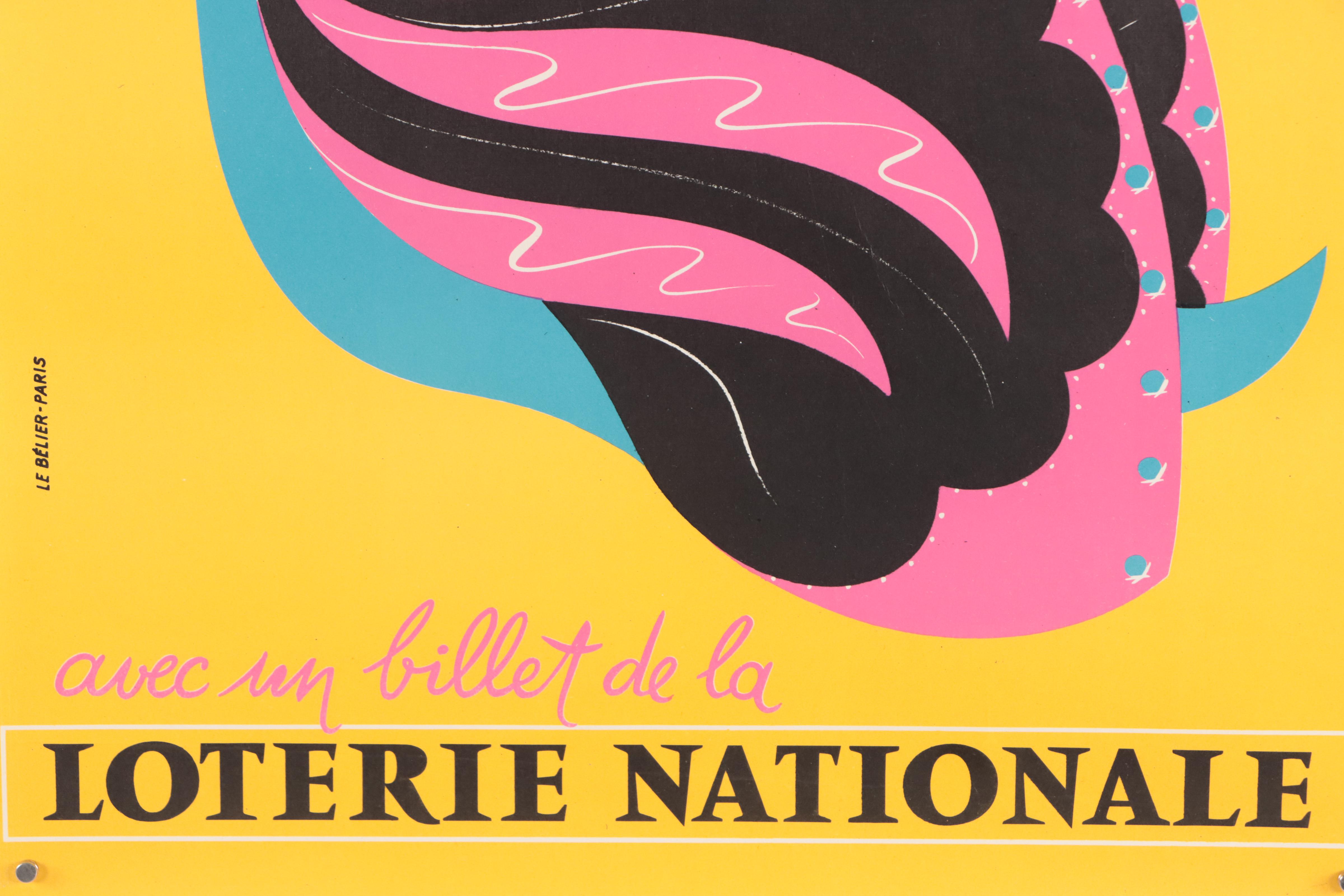 Lithograph Poster After Max Dufour "Loterie Nationale"