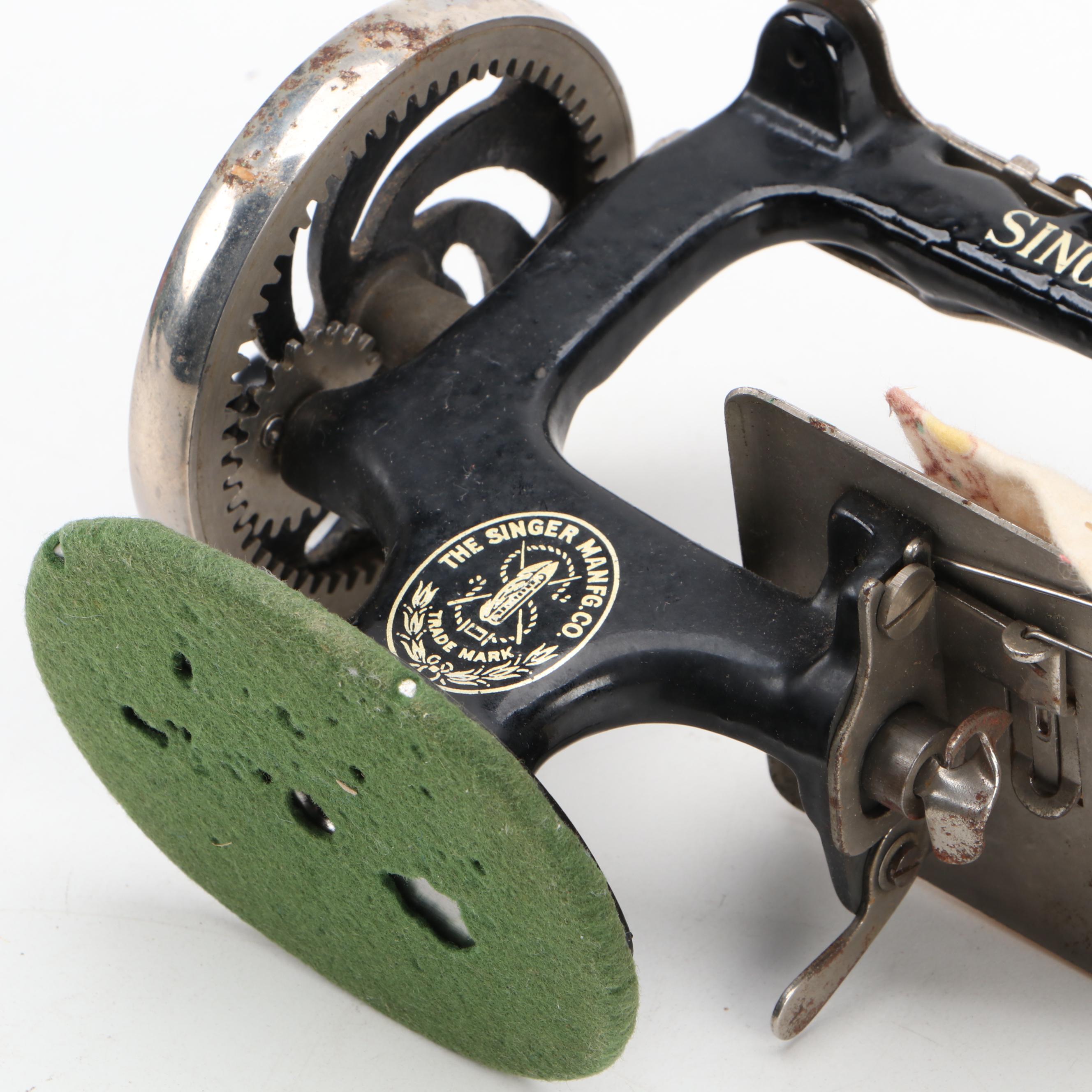 Singer Model 20 Hand Crank Child's Sewing Machine with Original Box