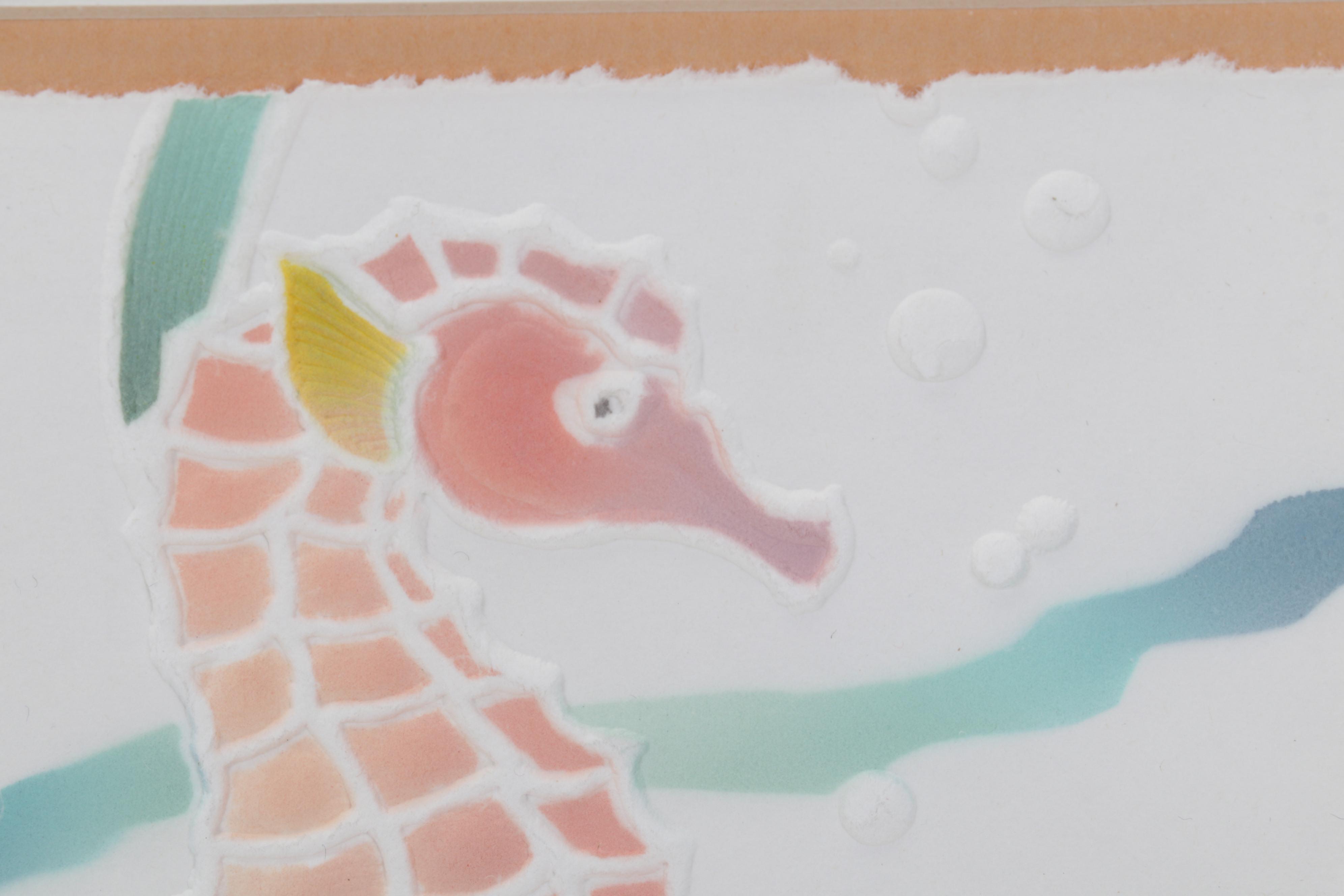 Laura Beatty-Fehling Hand-Colored Embossed Etchings of Fish, Circa 1993