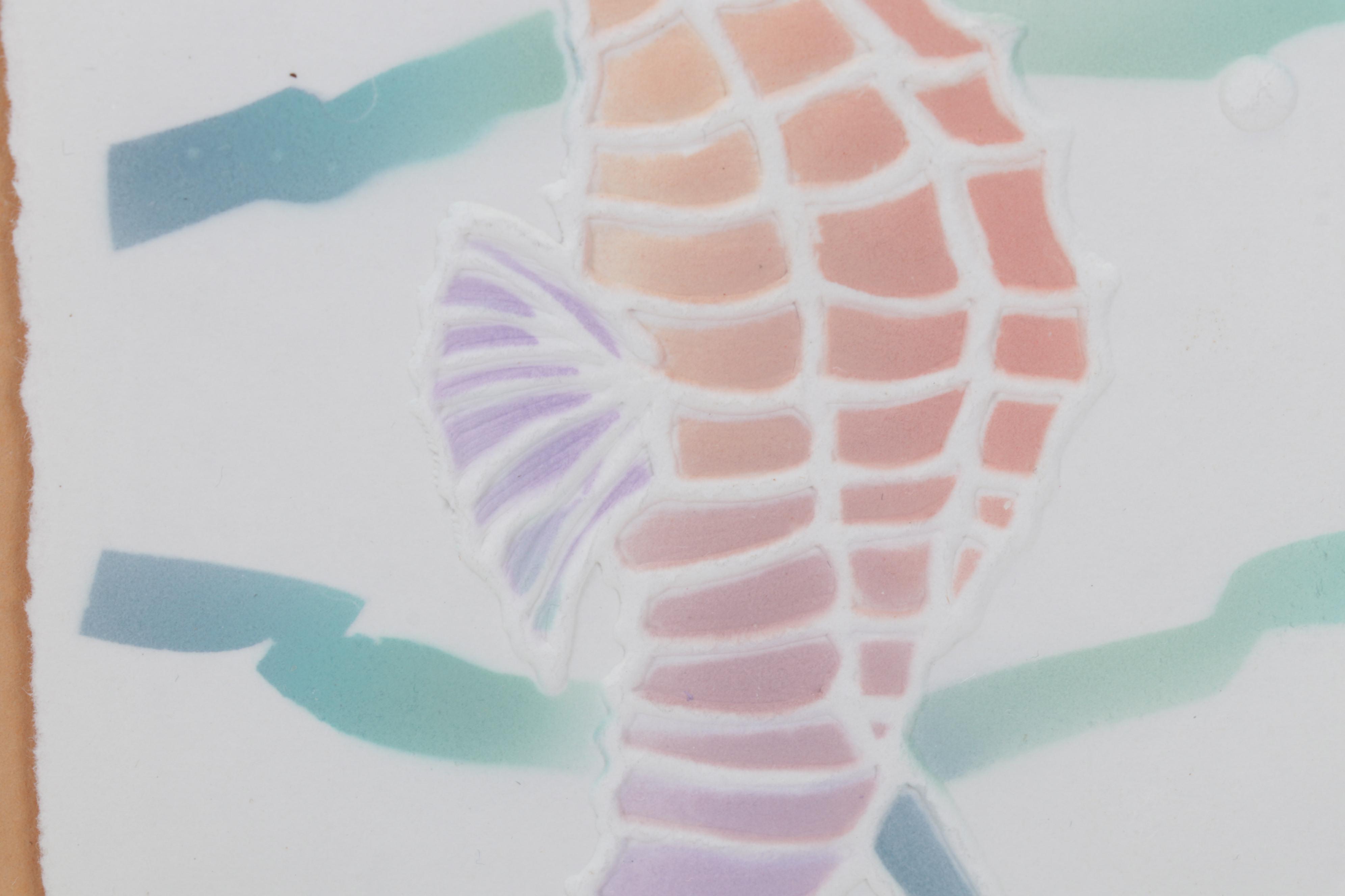 Laura Beatty-Fehling Hand-Colored Embossed Etchings of Fish, Circa 1993