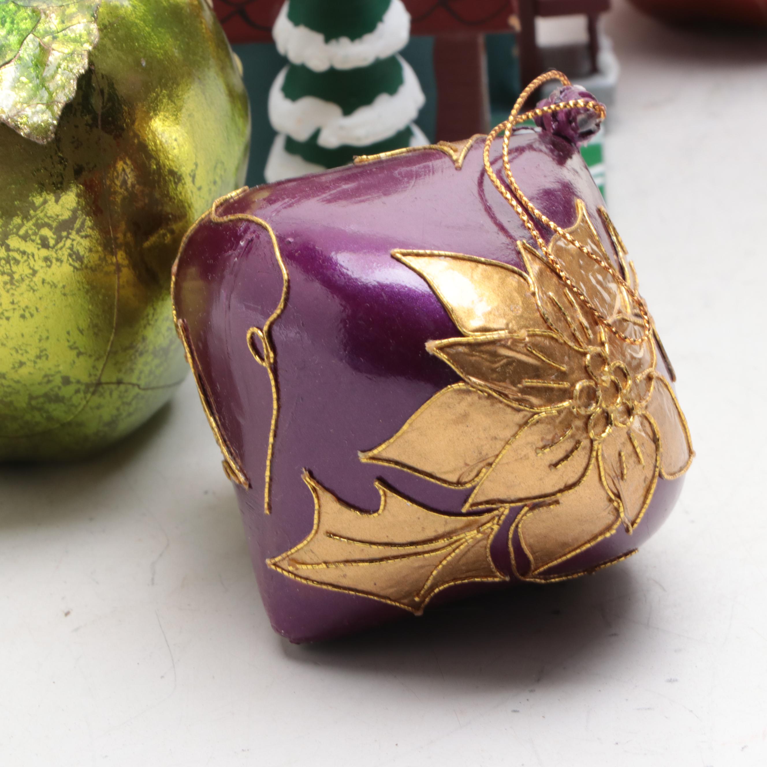 Department 56 Wooden Houses with Other Ornaments and Tissue Box Cover