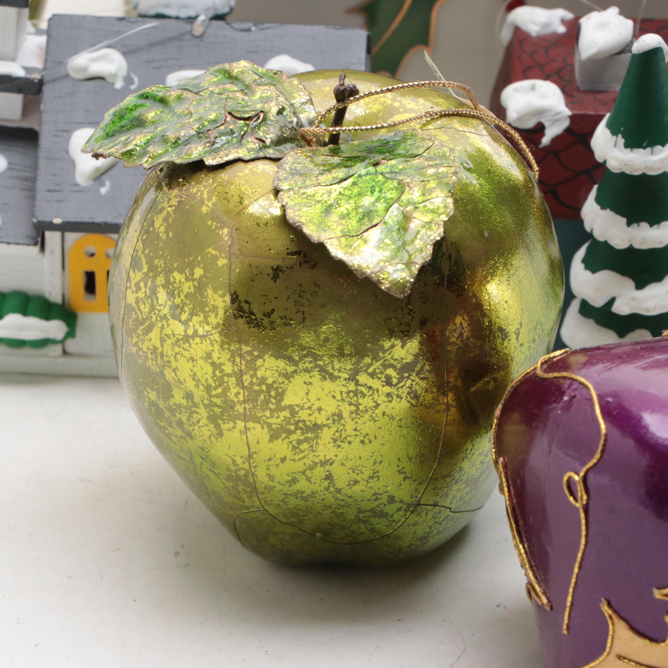 Department 56 Wooden Houses with Other Ornaments and Tissue Box Cover