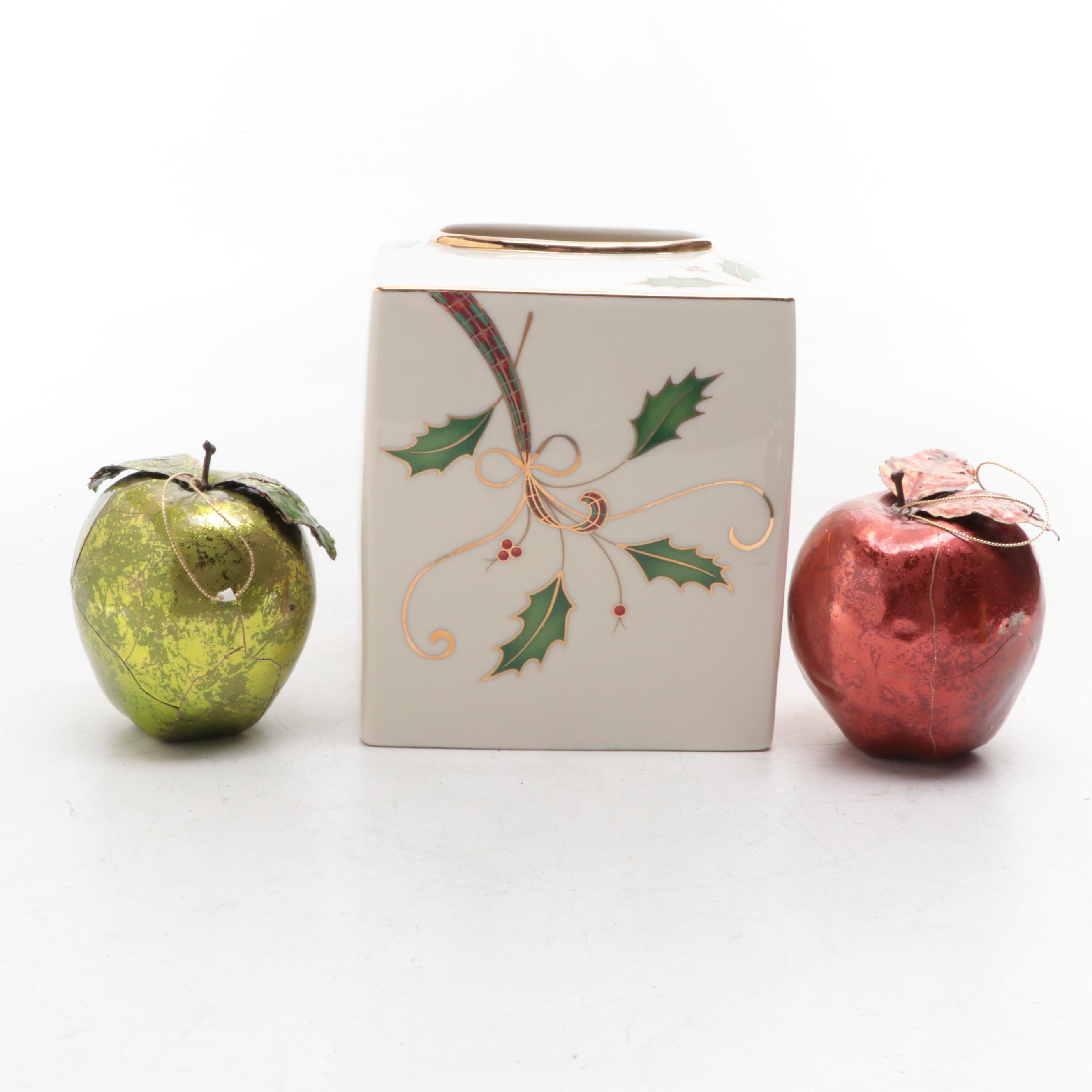 Department 56 Wooden Houses with Other Ornaments and Tissue Box Cover